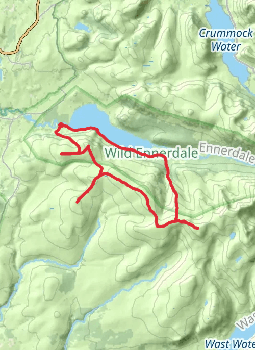 Haycock, Caw Fell, Iron Crag, Whoap, Lank Rigg, Crag Fell and Grike  mobile static map