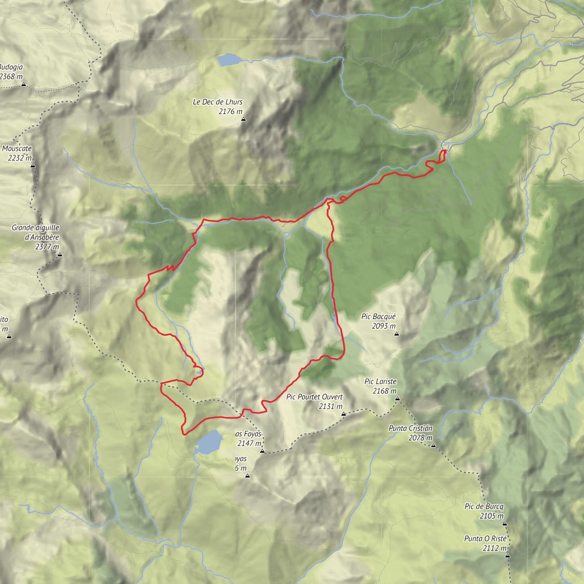 Pic du Lac de la Chourique, Penas de Ibon and Lac d'Ansabe Loop mobile static map