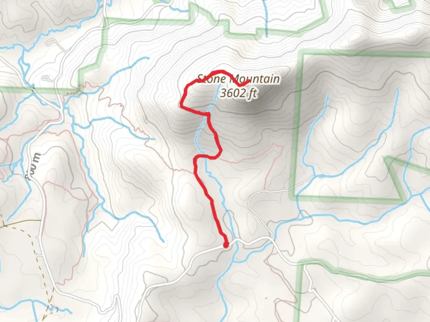 An image depicting the trail Stone Mountain via Rocky Ridge and its surrounding area.