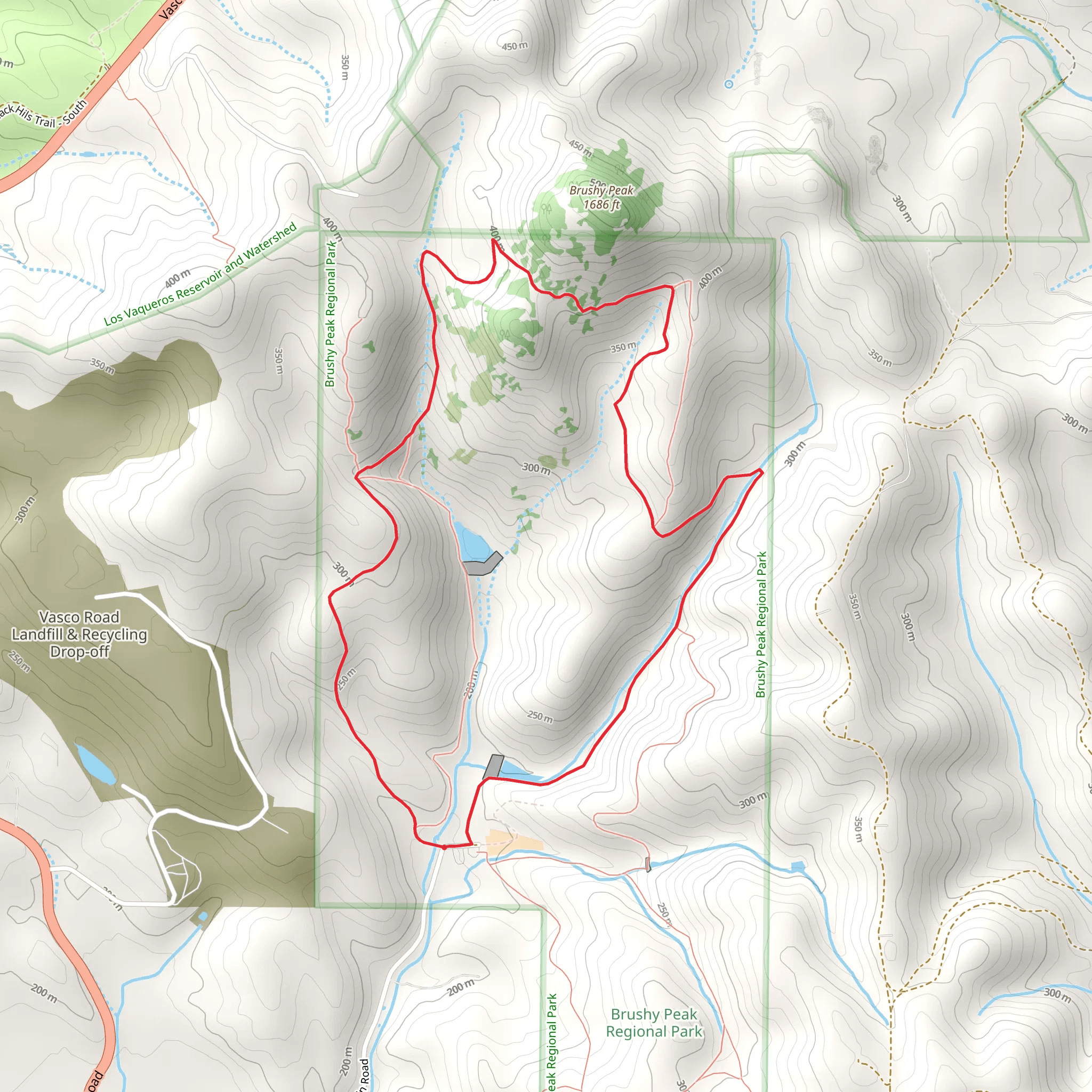 Brushy Peak Loop Trail mobile static map