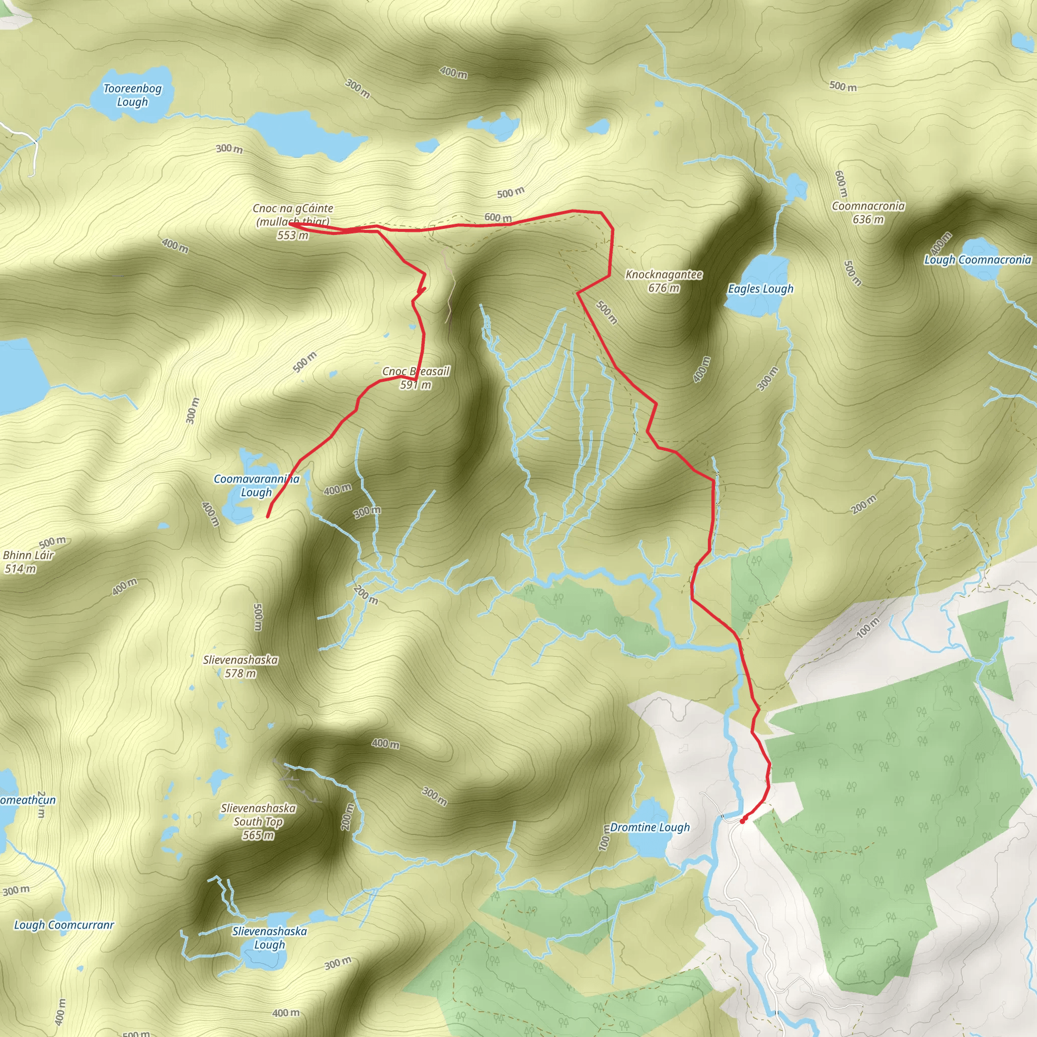 Cnoc na gCáinte and Cnoc Breasail Walk mobile static map