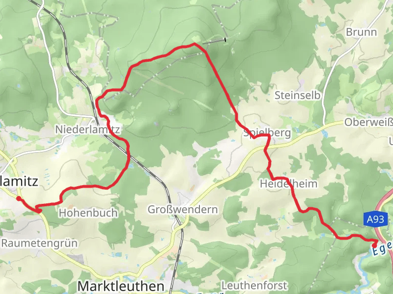 Kirchenlamitz Ost to Schwarzenhammer Walk mobile static map