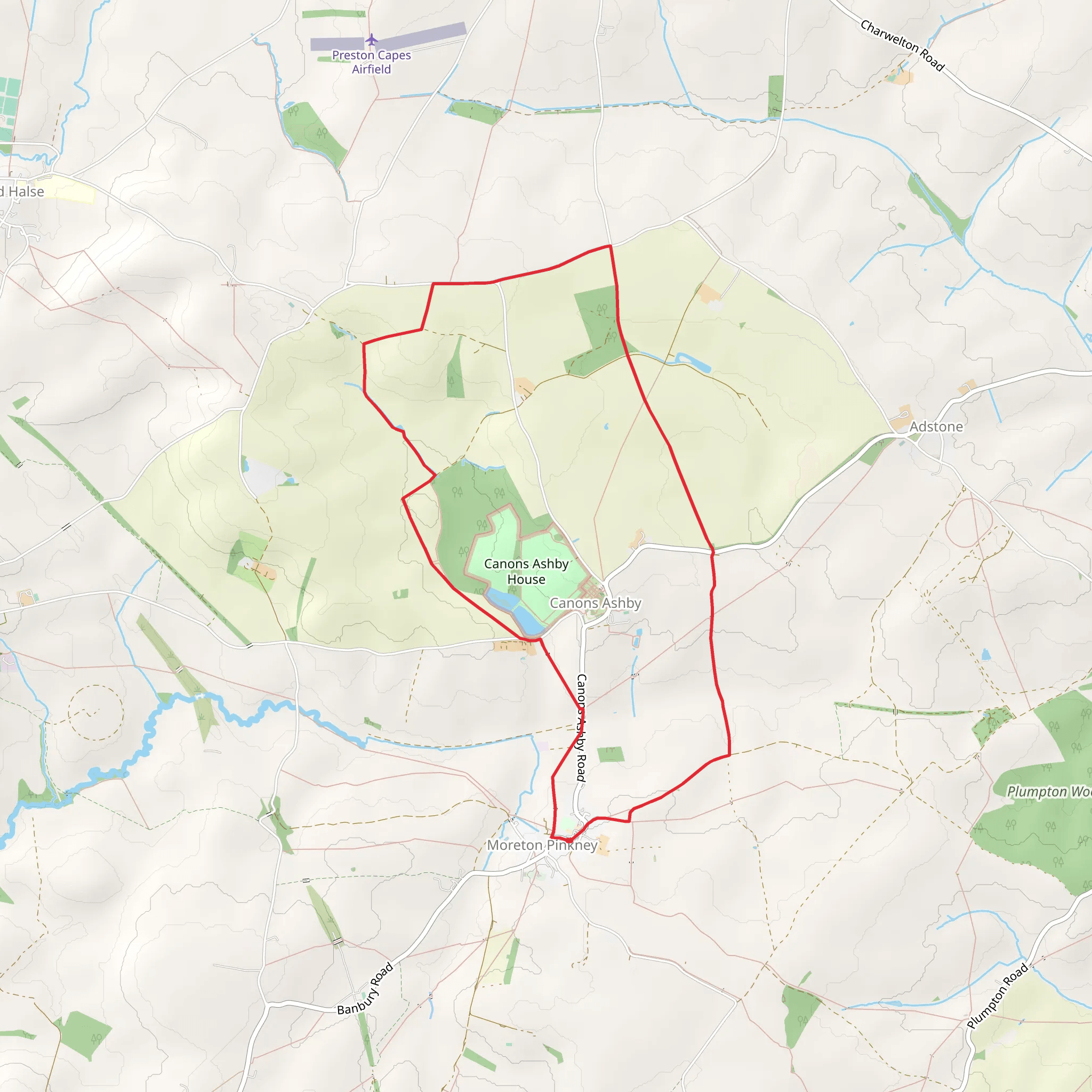 Ashby Gorse from Moreton Pinkney mobile static map