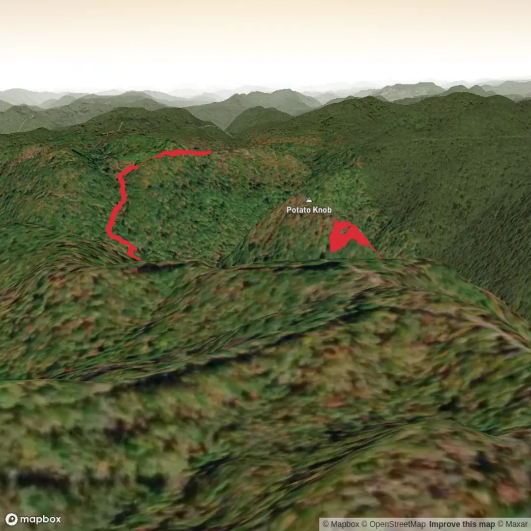 An image depicting the trail Potato Knob Trail and its surrounding area.