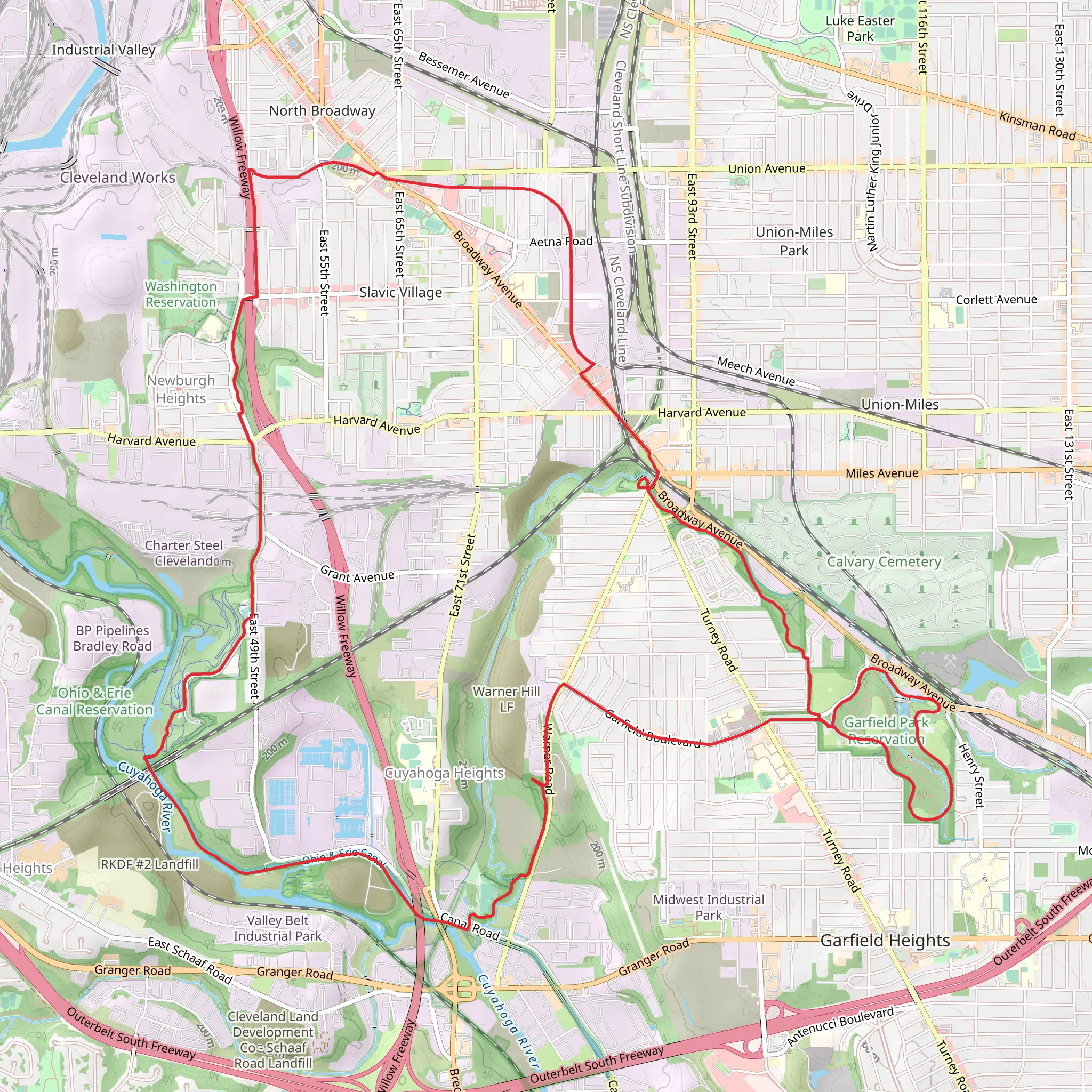 Morgana Run Trail, All Purpose Trail and Ohio and Canal Trail mobile static map