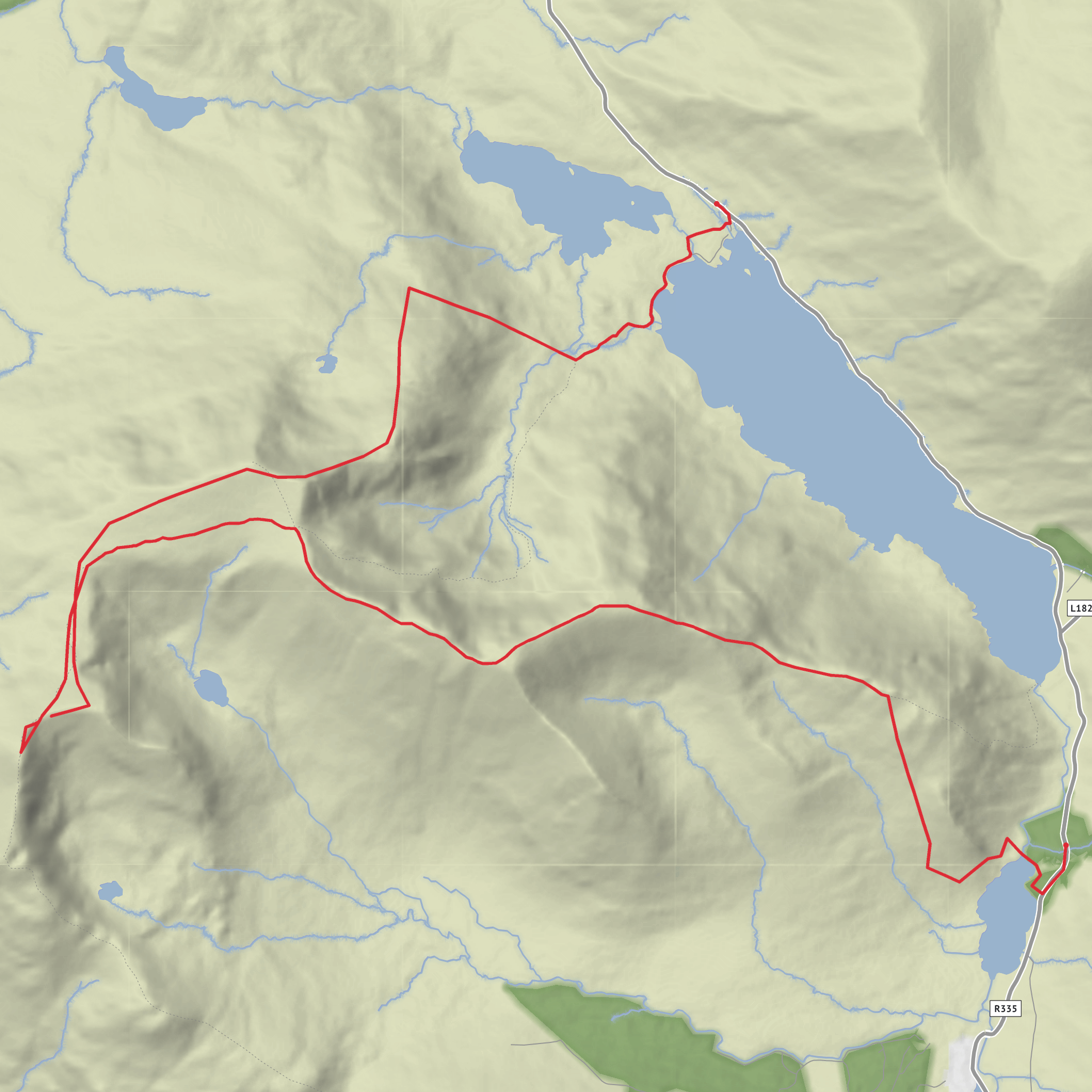 Doo Lough, Mweelrea and Tawnyinlough mobile static map