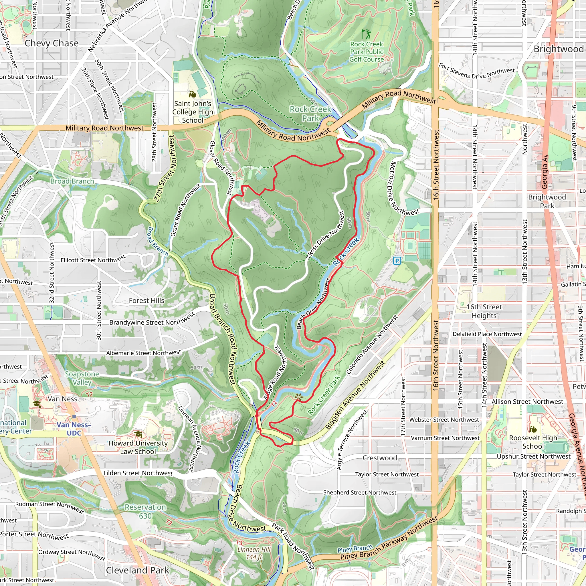 Western Ridge, Rapids Bridge and Valley Loop Trail mobile static map