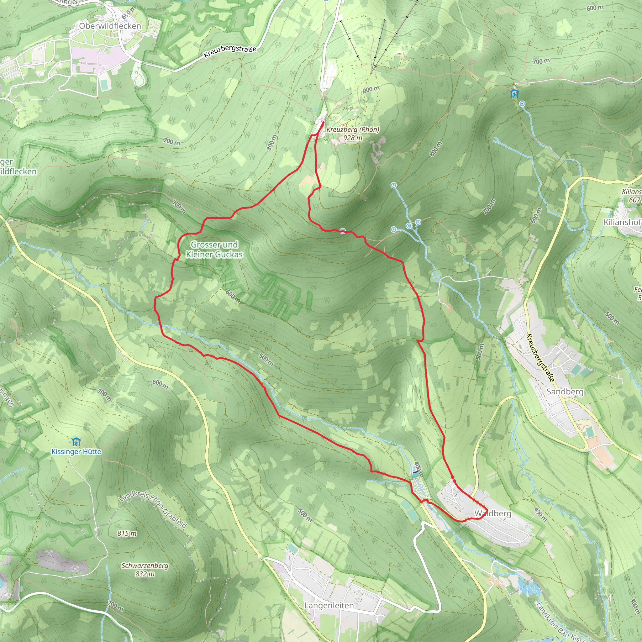 Main Werra Weg and Rhoen Rundweg Walddoerfer 7 mobile static map