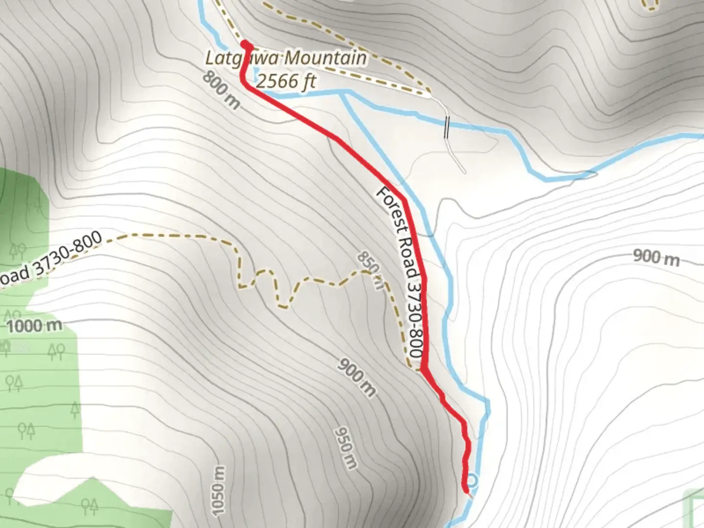 An image depicting the trail Latgawa Mountain and Latgawa Creek Walk and its surrounding area.