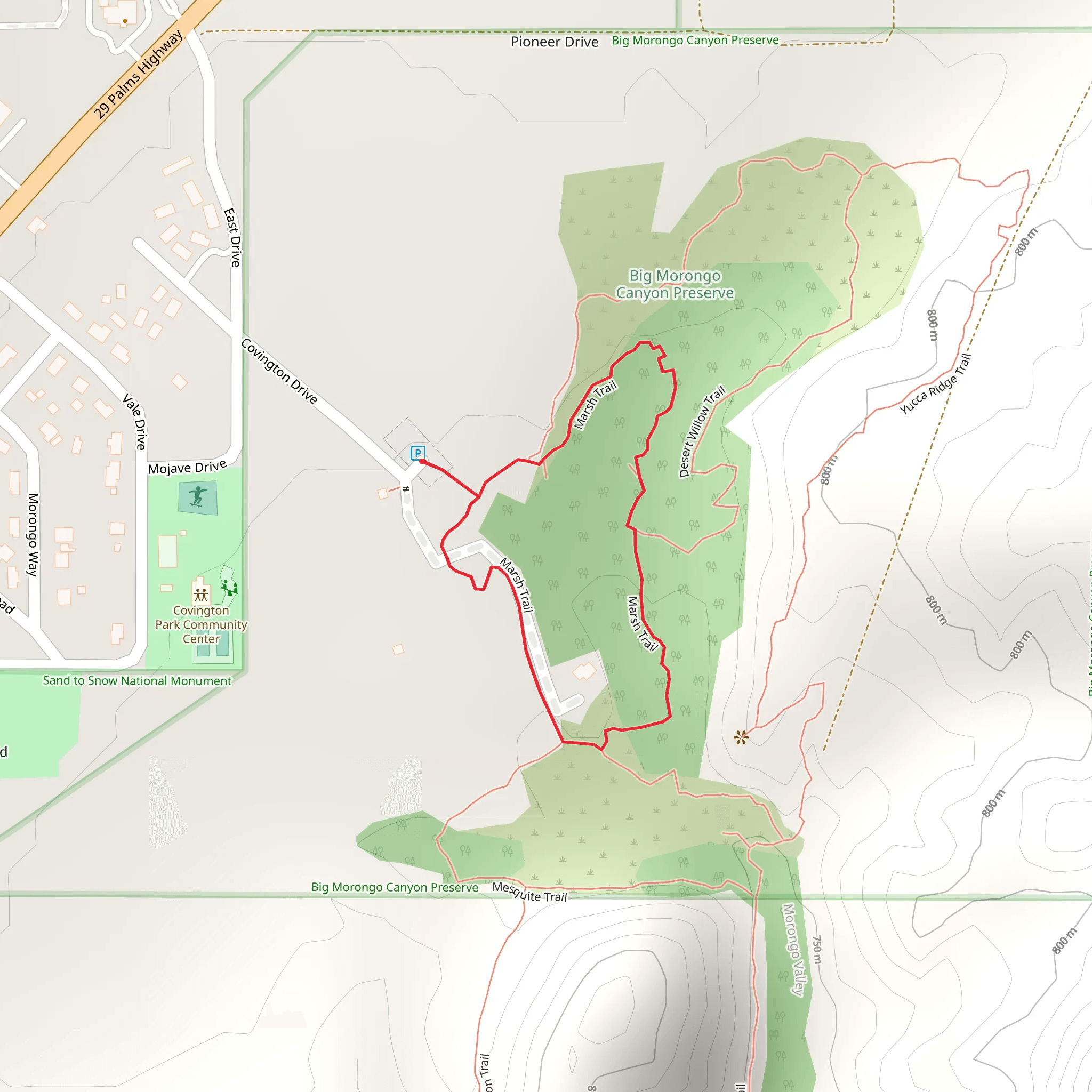 Marsh Loop Trail mobile static map