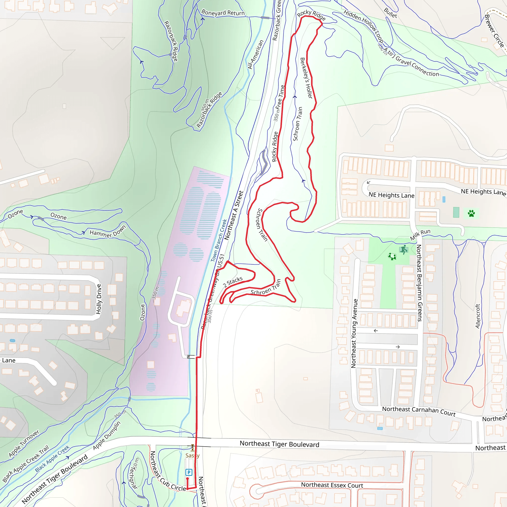 Rocky Ridge and Schroen Loop Trail mobile static map