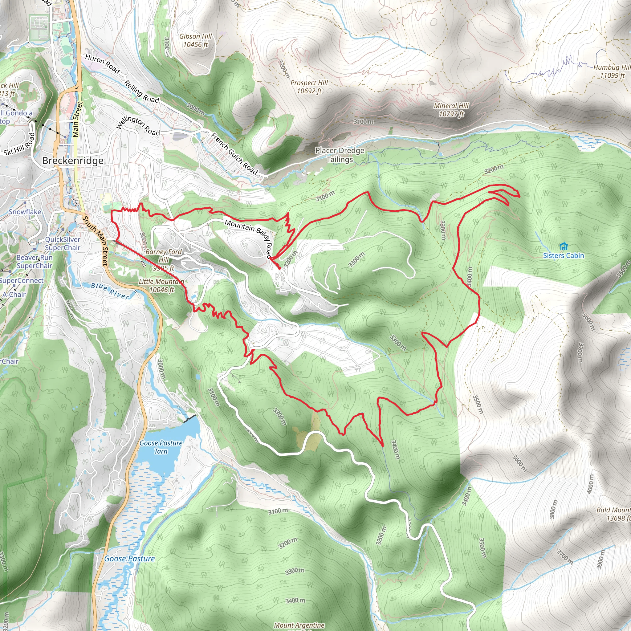 Trail of Tears, True Romance and Barney Ford trail Loop mobile static map