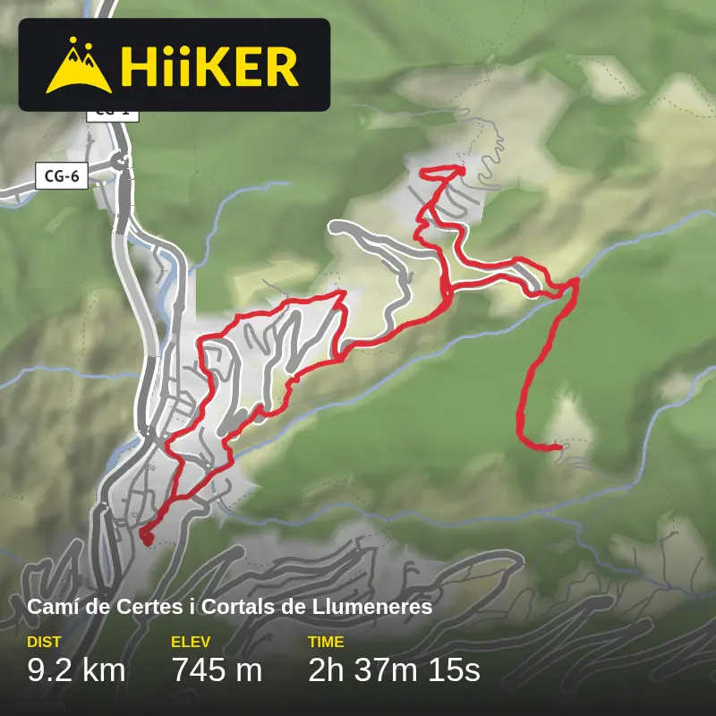 A map preview of the recording Camí de Certes i Cortals de Llumeneres .