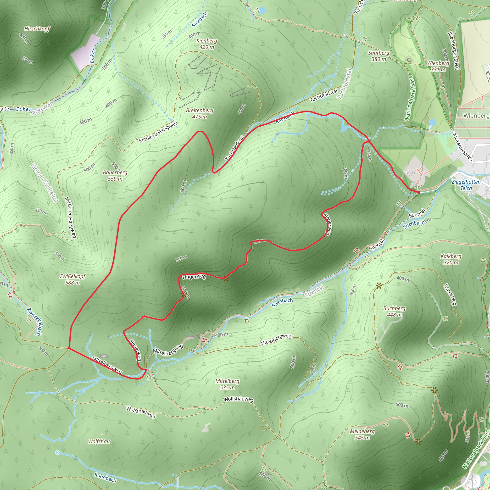 Fingerweg and Tuchtfeldstal Loop mobile static map