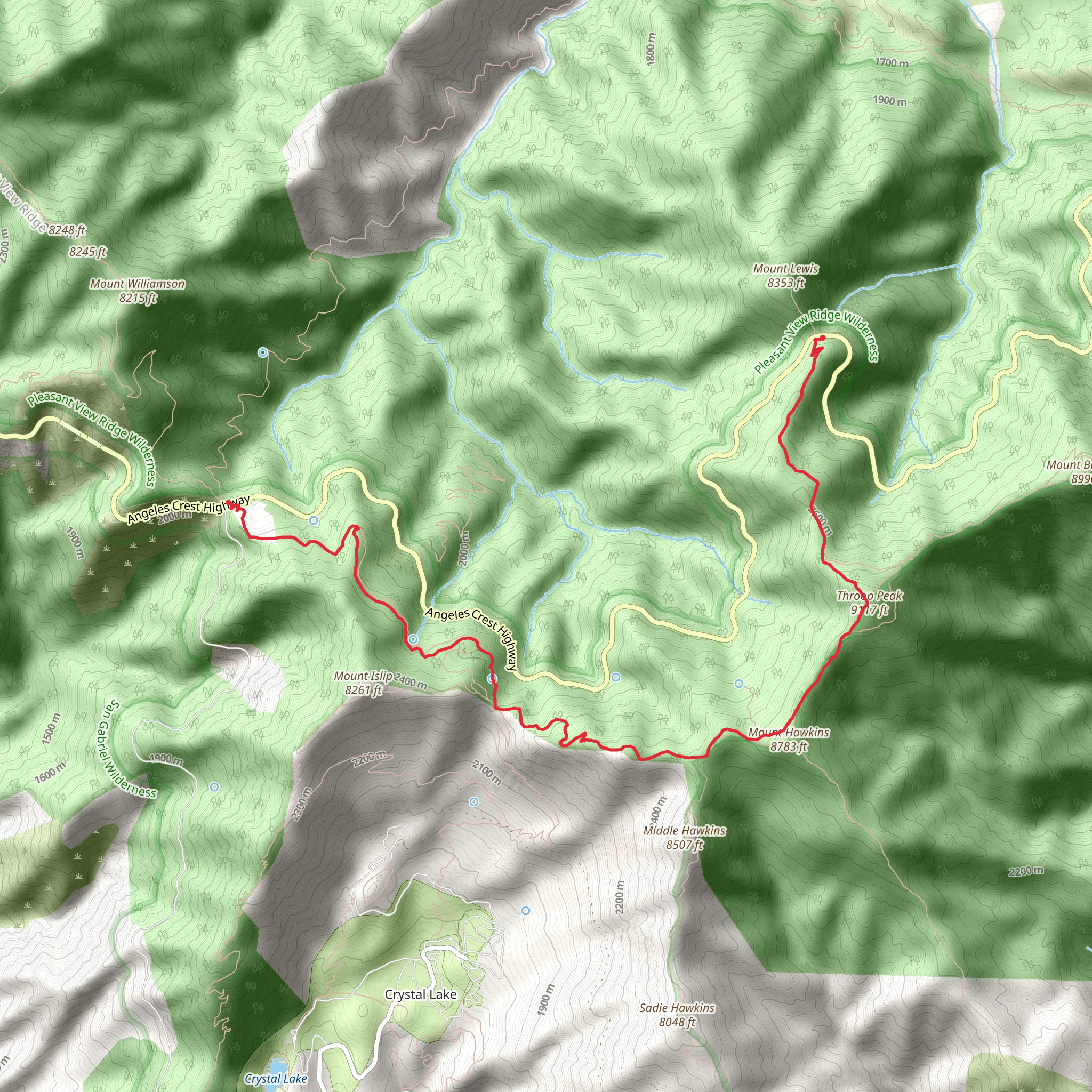 Dawson Saddle via Pacific Crest Trail mobile static map