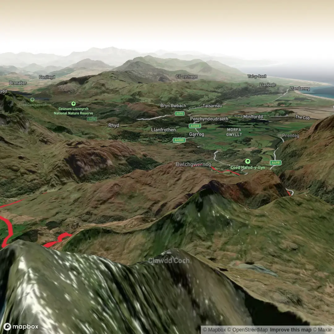 An image depicting the trail Nanmor and Aberglaslyn (22) and its surrounding area.
