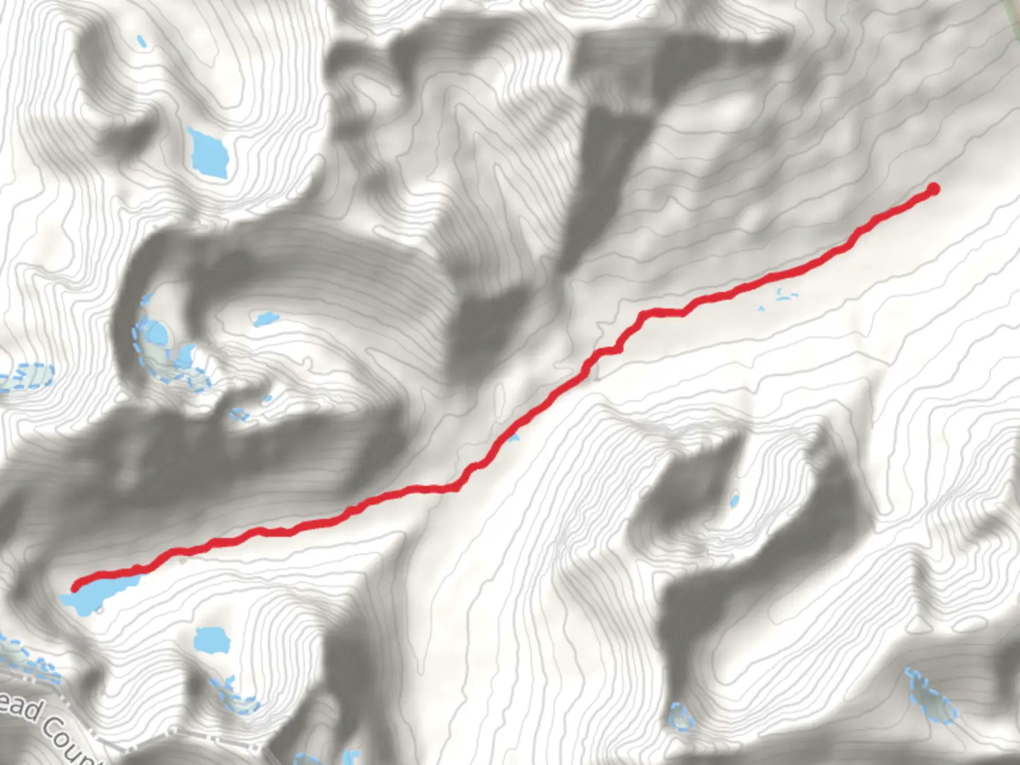 An image depicting the trail Medicine Grizzly Lake via CDT and its surrounding area.