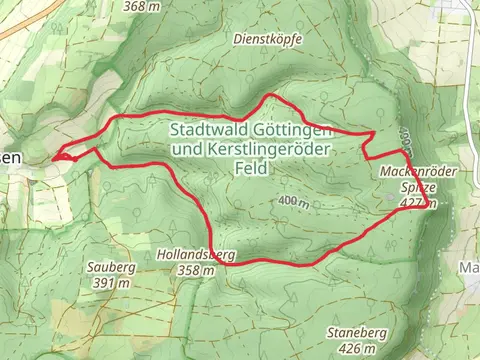 Mackenroeder Spitze via Waldwiesenweg and Borheckstrasse