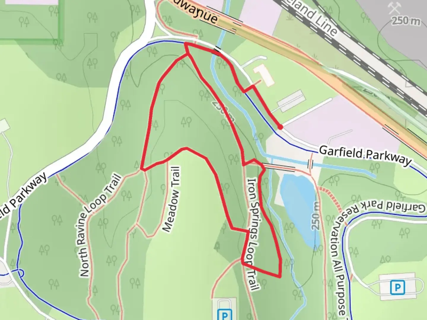 An image depicting the trail Cattail and North Ravine Loop Trail and its surrounding area.