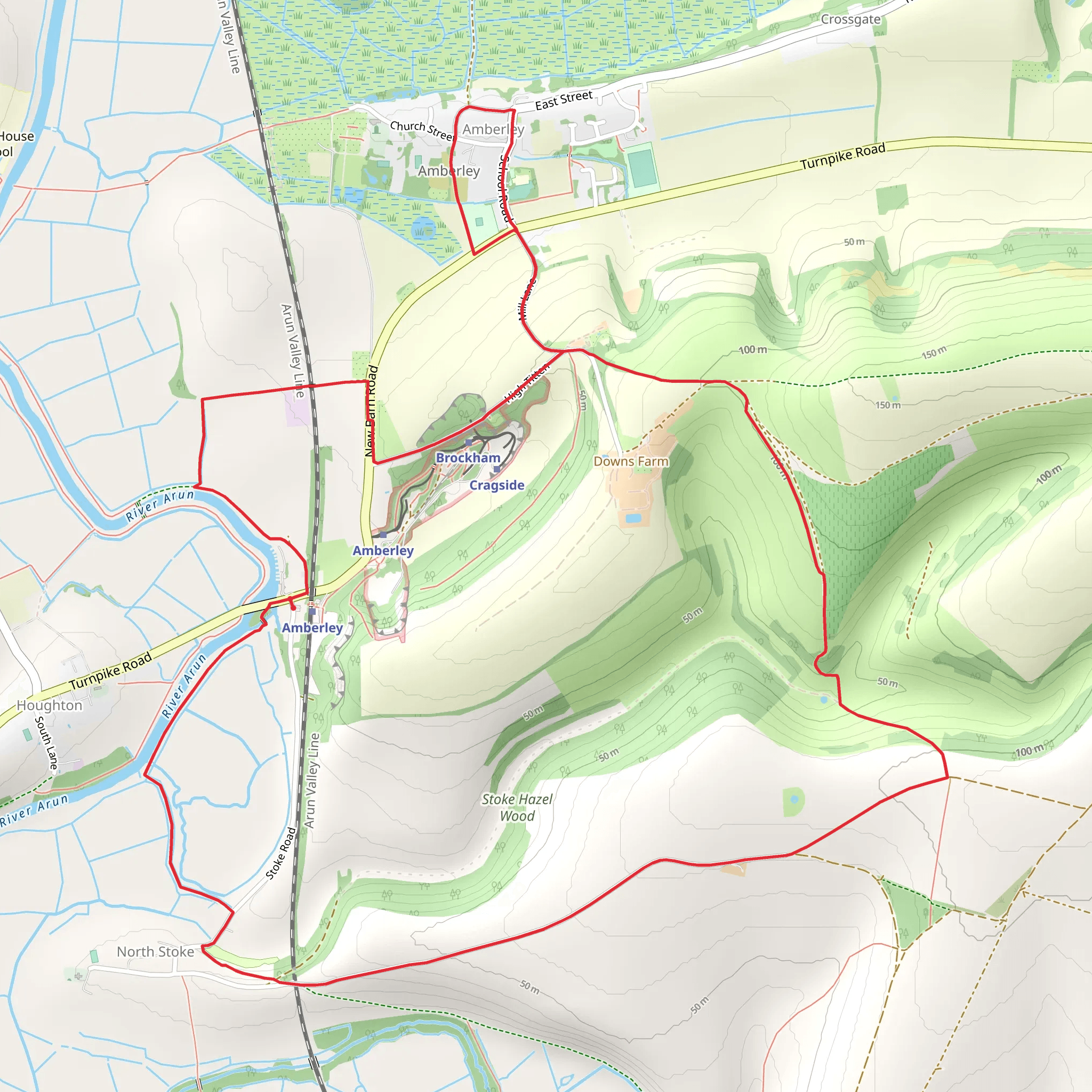 Amberley Circular Walk mobile static map