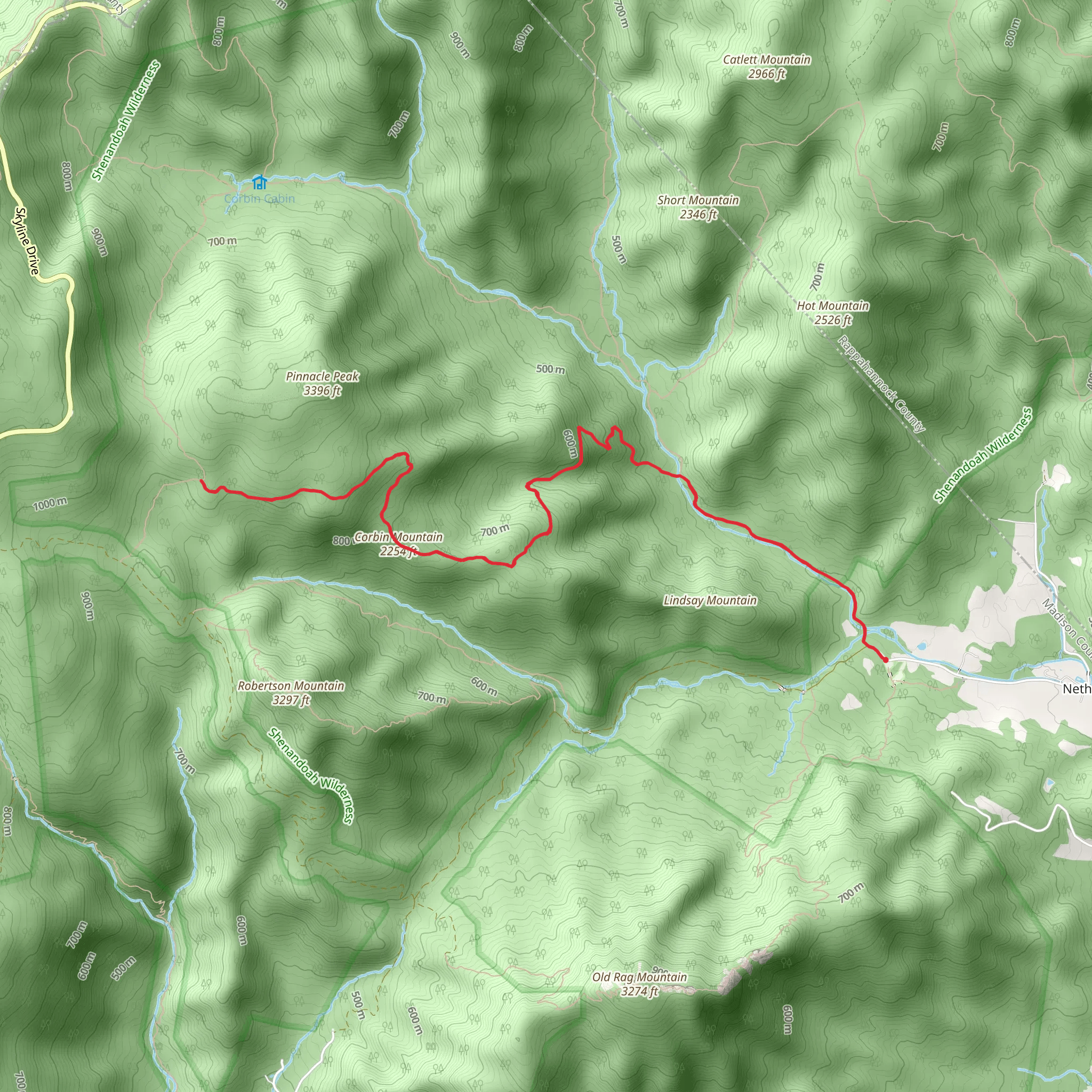 Corbin Mountain Trail mobile static map