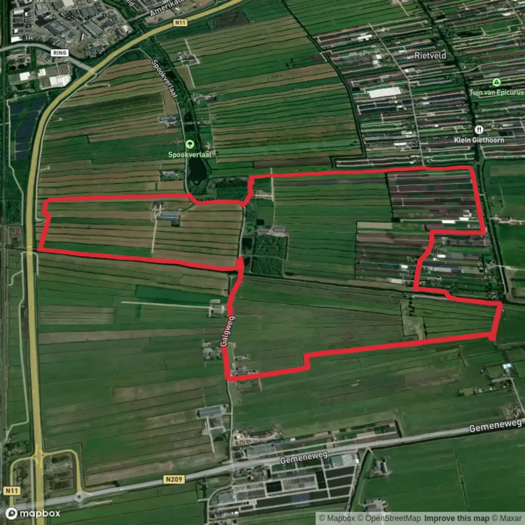 An image depicting the trail Oostvaart Route and its surrounding area.