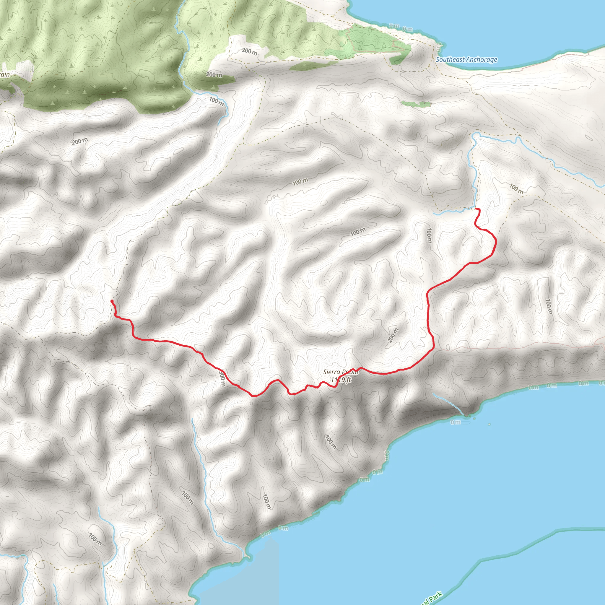 Sierra Pablo Connector Trail via Sierra Pablo Peak mobile static map