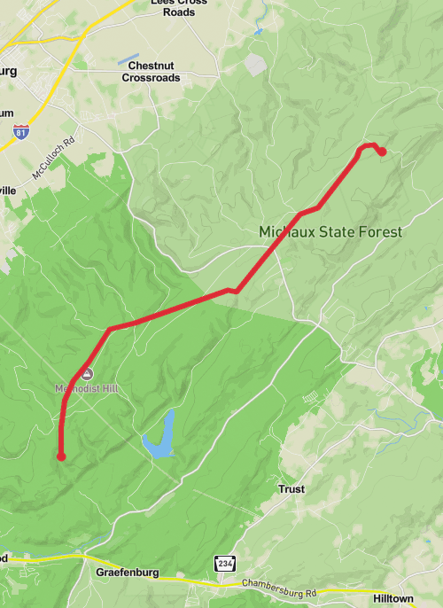 Hike on Caledonia- Appalachian trail Woodrow road mobile static map