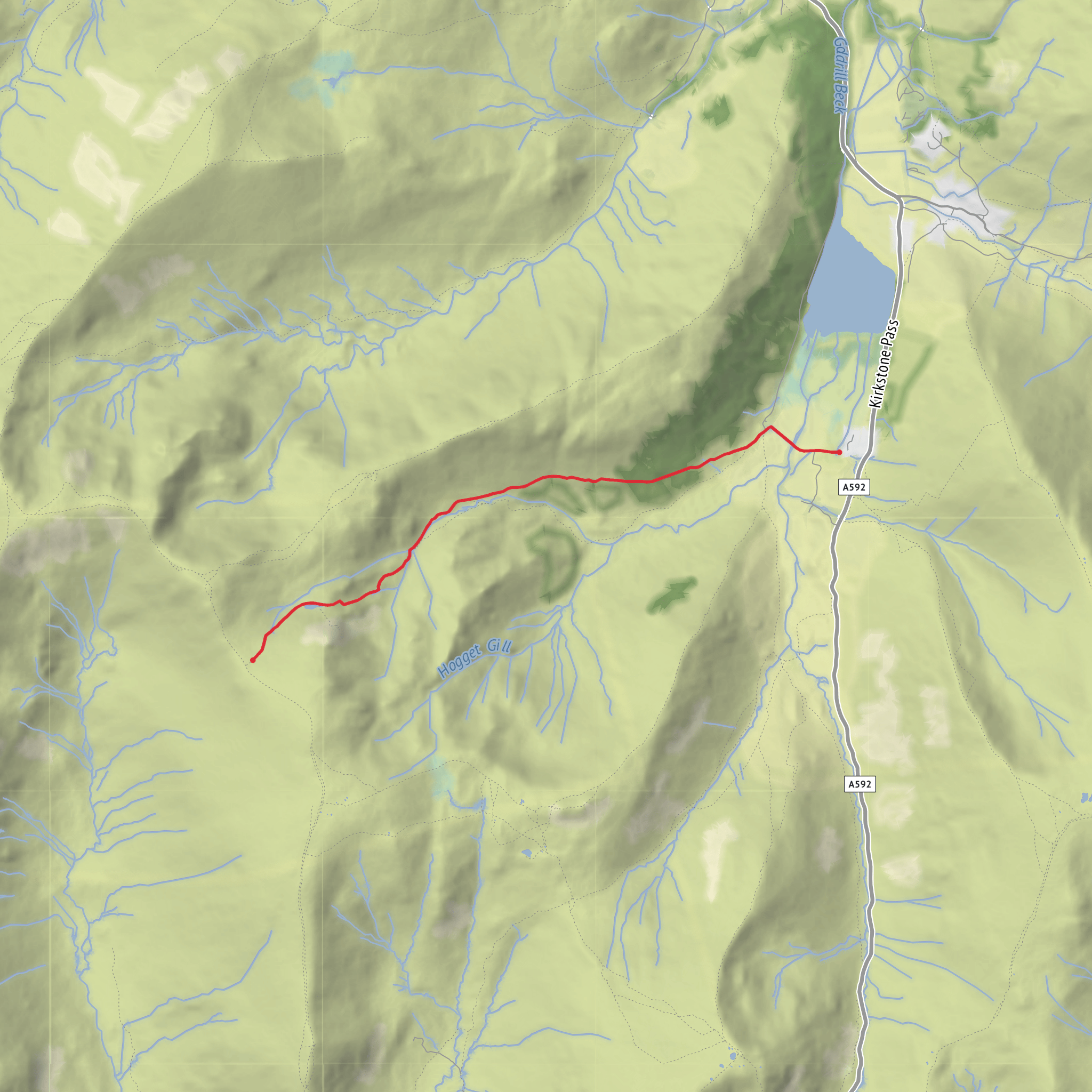 Sykeside to Dove Crag mobile static map