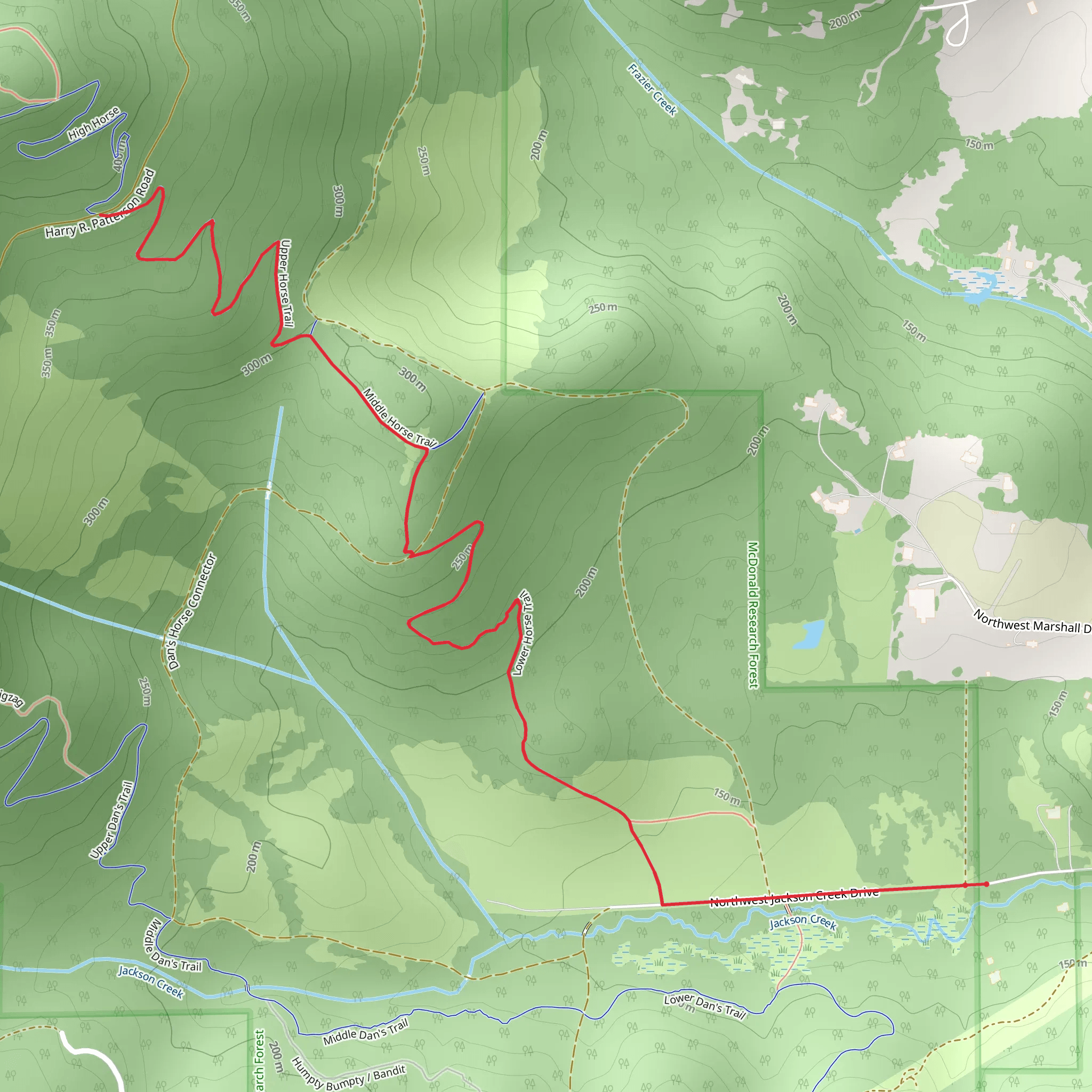 Lower and Upper Horse Trail mobile static map