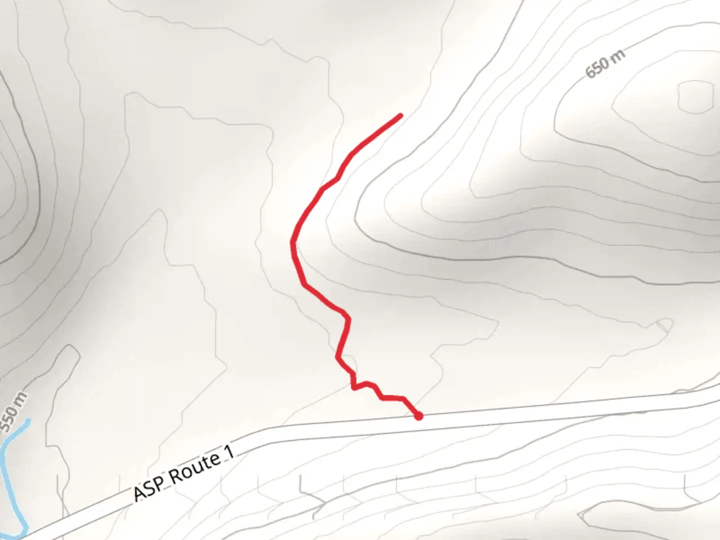 An image depicting the trail Bear Springs from ASP Route 1 and its surrounding area.