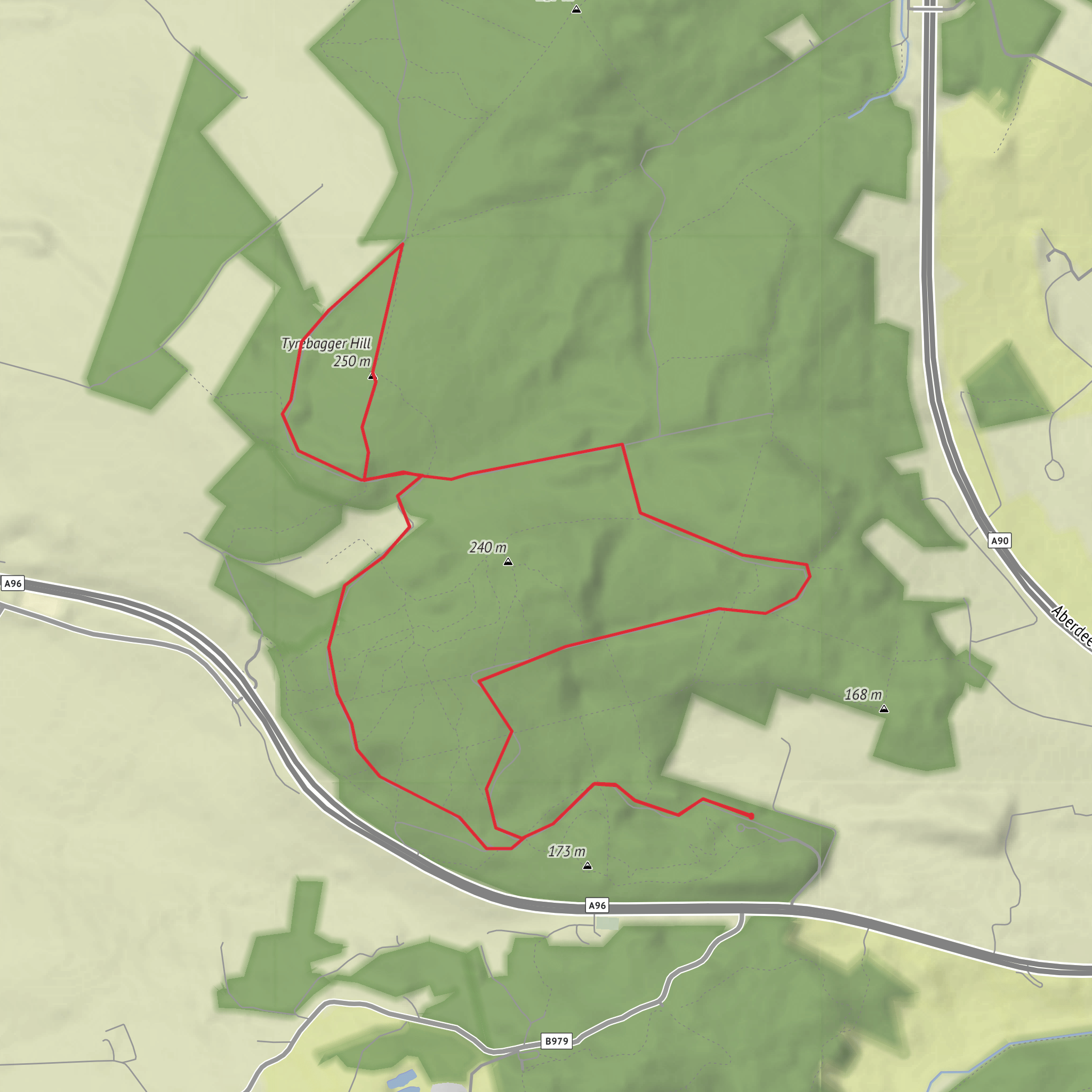 Kirkhill Forrest (Tappie Tower) Circular mobile static map