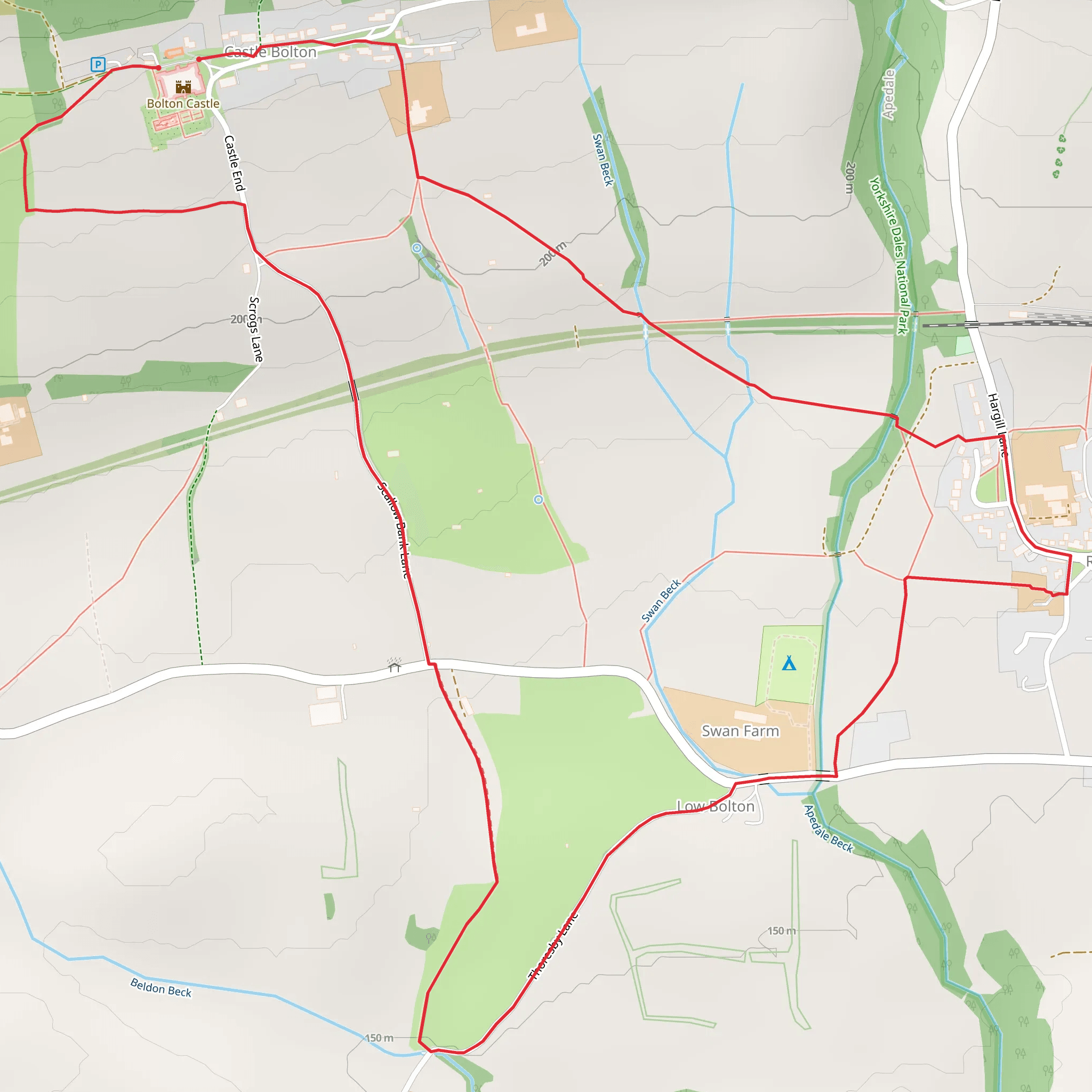 Castle Bolton Loop mobile static map