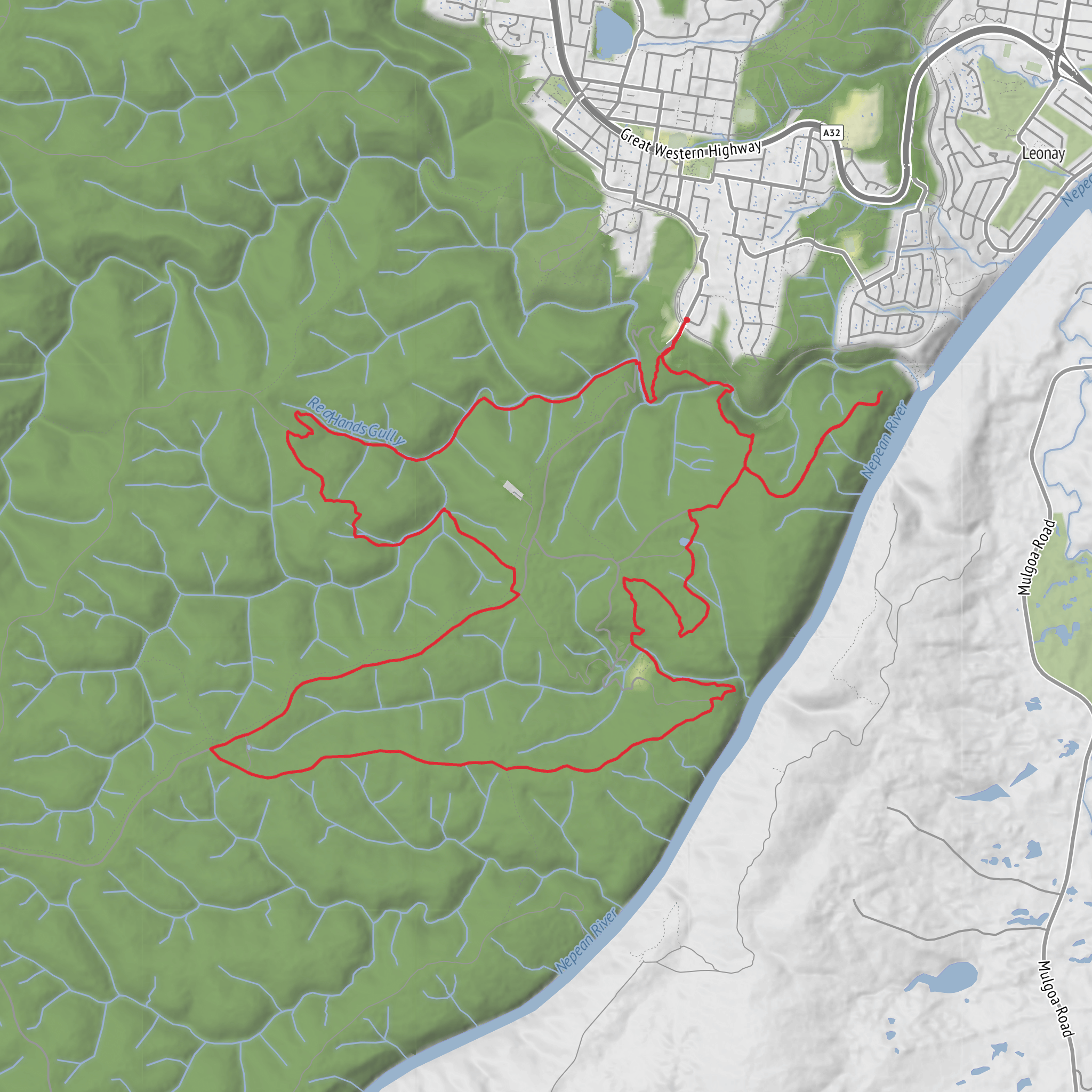 Hike from Glenbrook via Mount Portal Lookout and Red Hands Cave mobile static map