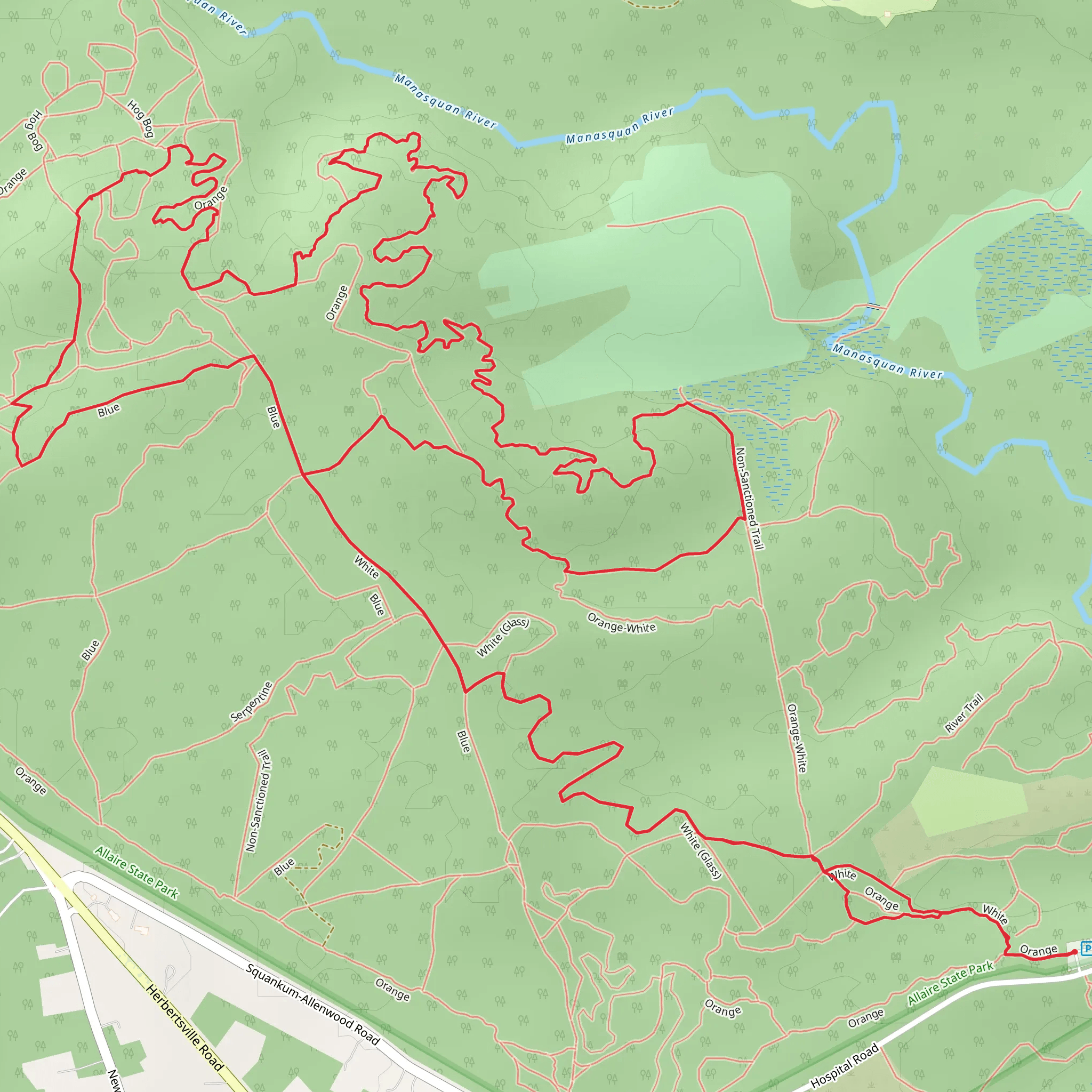 Allaire State Park Loop mobile static map