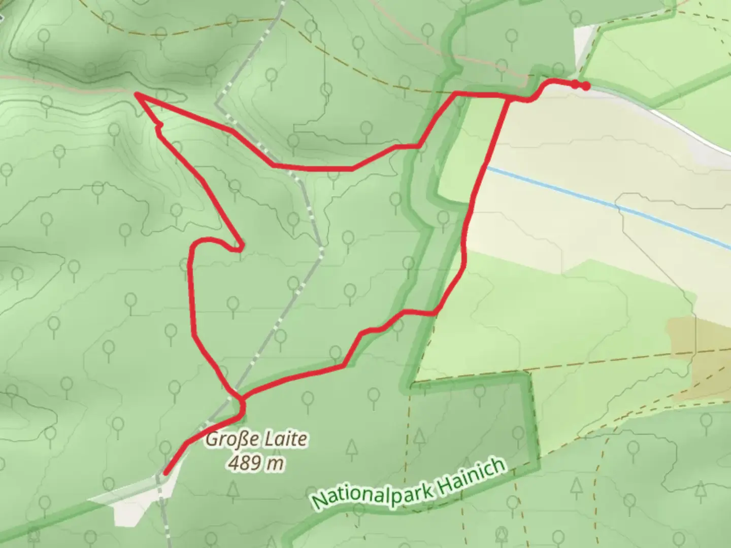 An image depicting the trail Wartburg Blick Loop and its surrounding area.