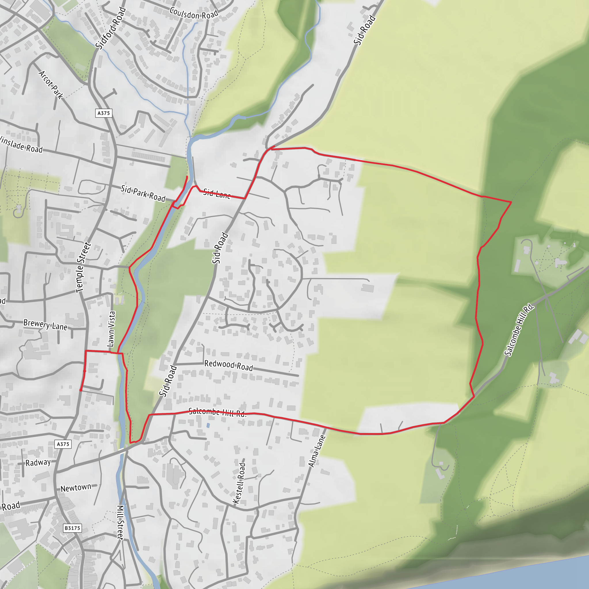 Salcombe Hill Loop mobile static map