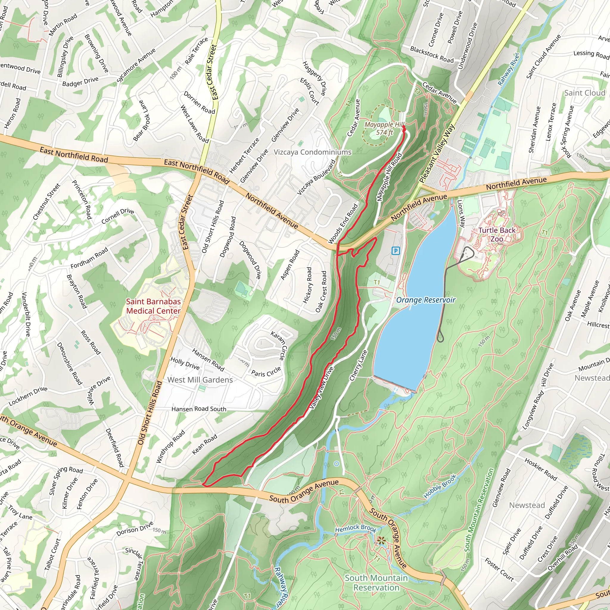 Lenape and Oakdale Loop Trail mobile static map