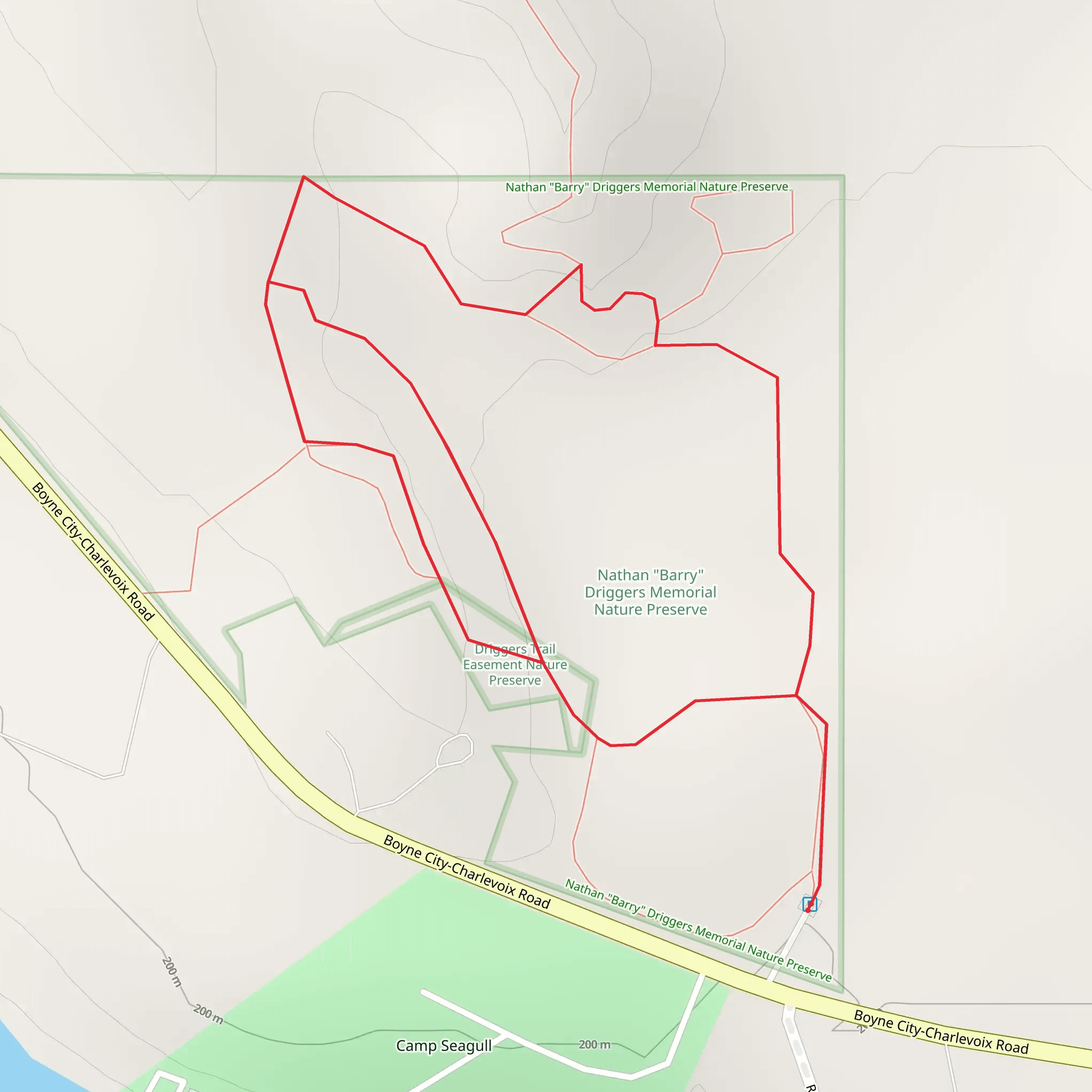 Loop above Camp Seagull mobile static map