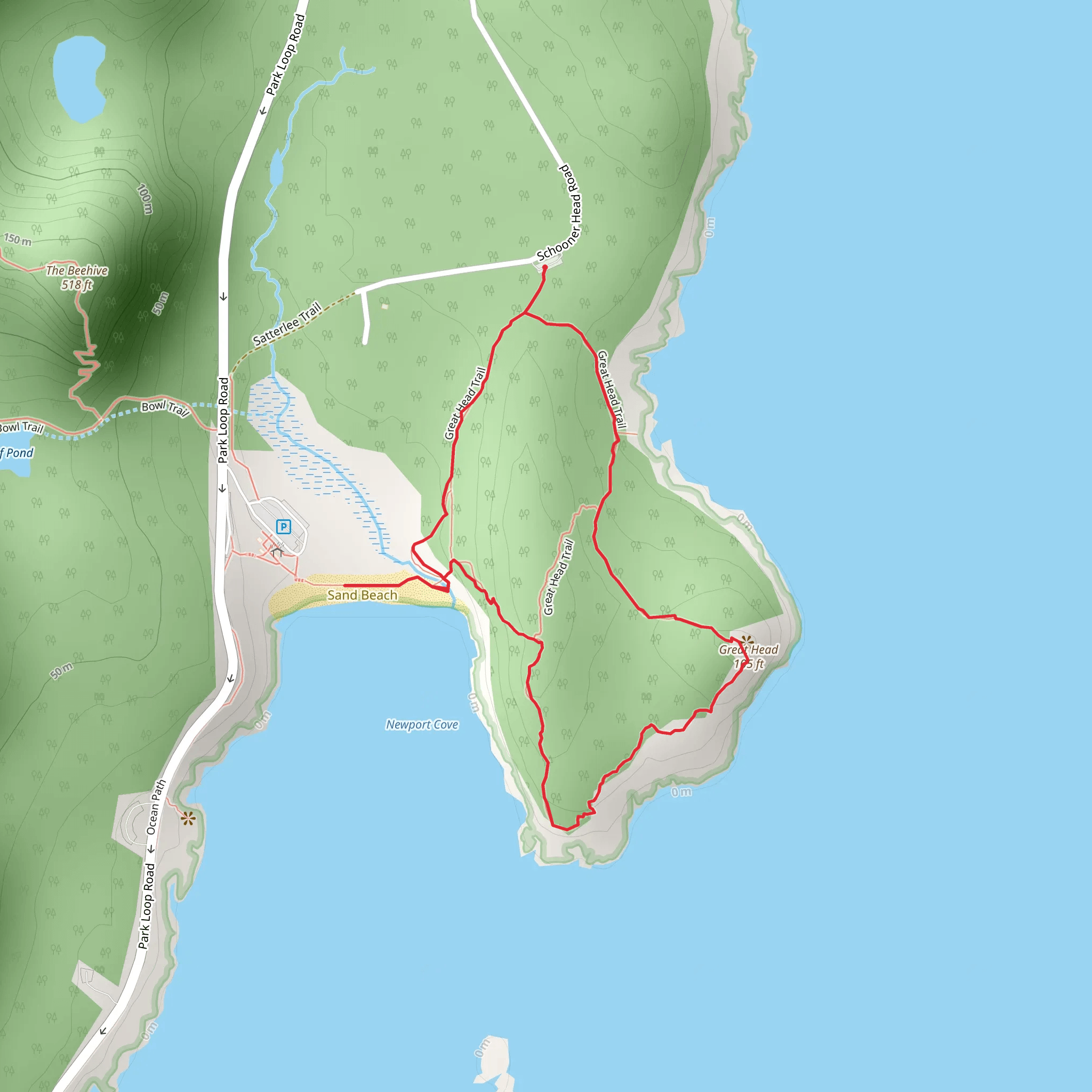 Great Head Loop Trail mobile static map