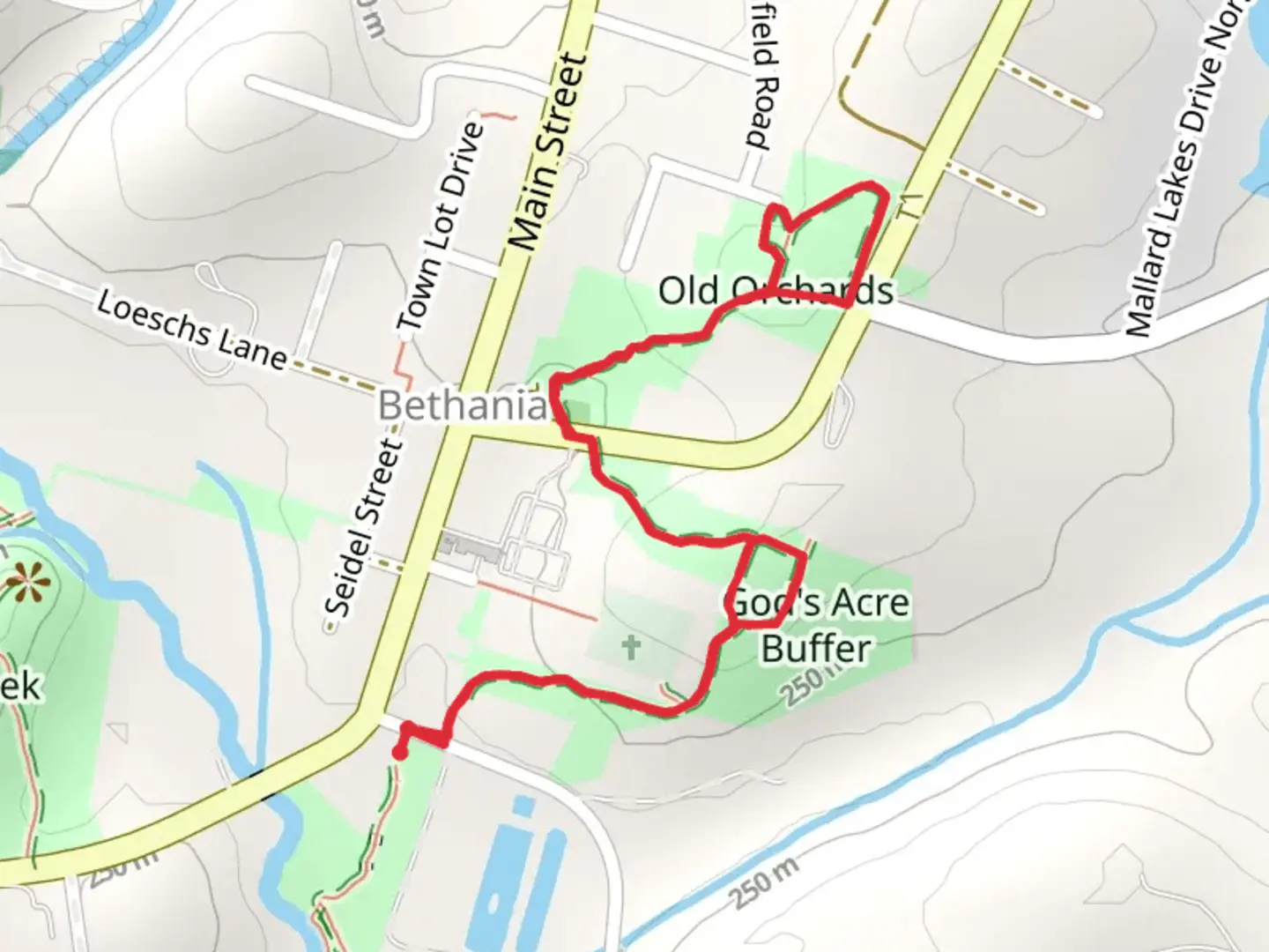 An image depicting the trail Graveyard Hill and Orchard Loop Trail and its surrounding area.