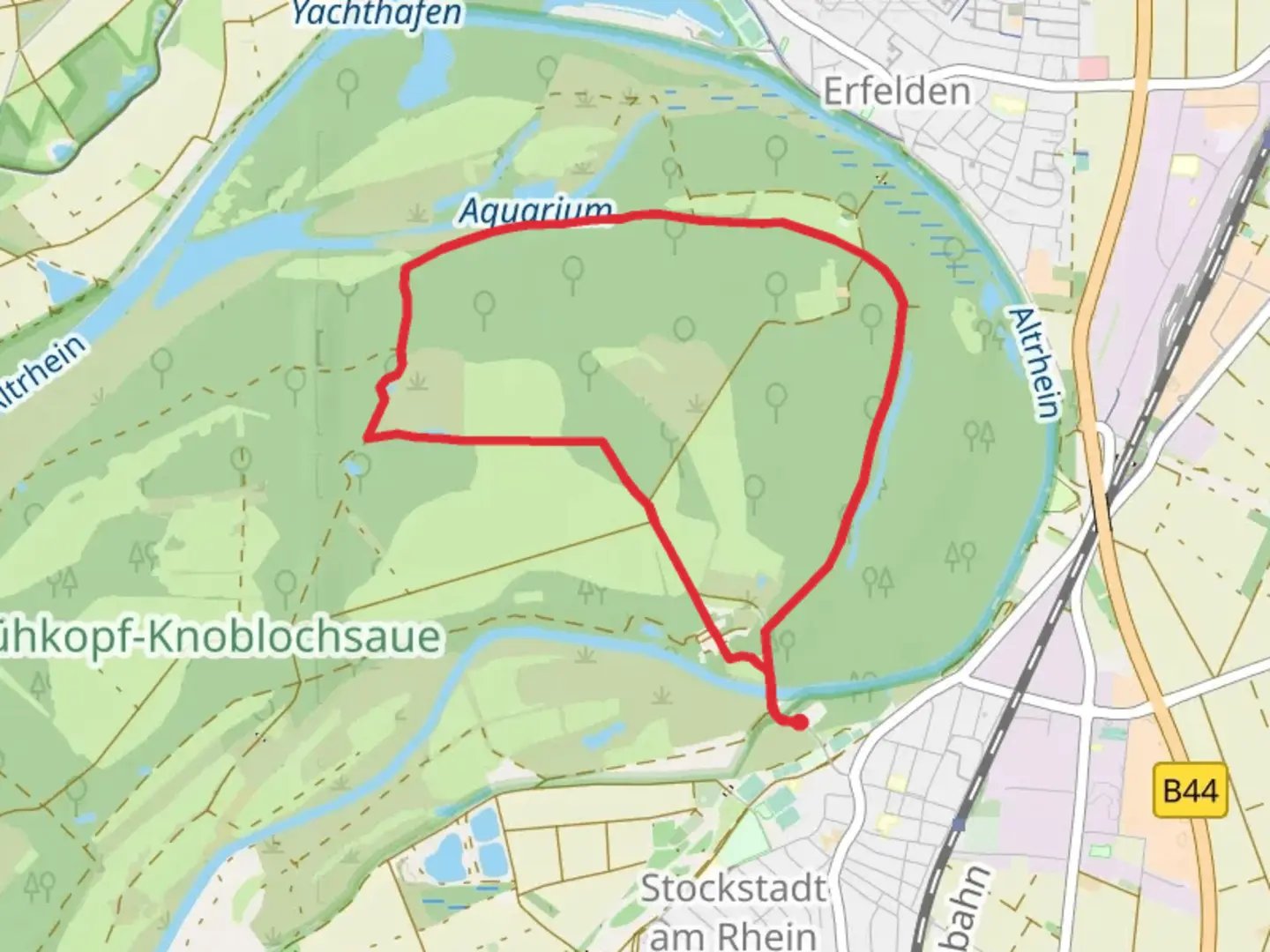 An image depicting the trail Hofgut Guntershausen Loop via Riedweg and its surrounding area.