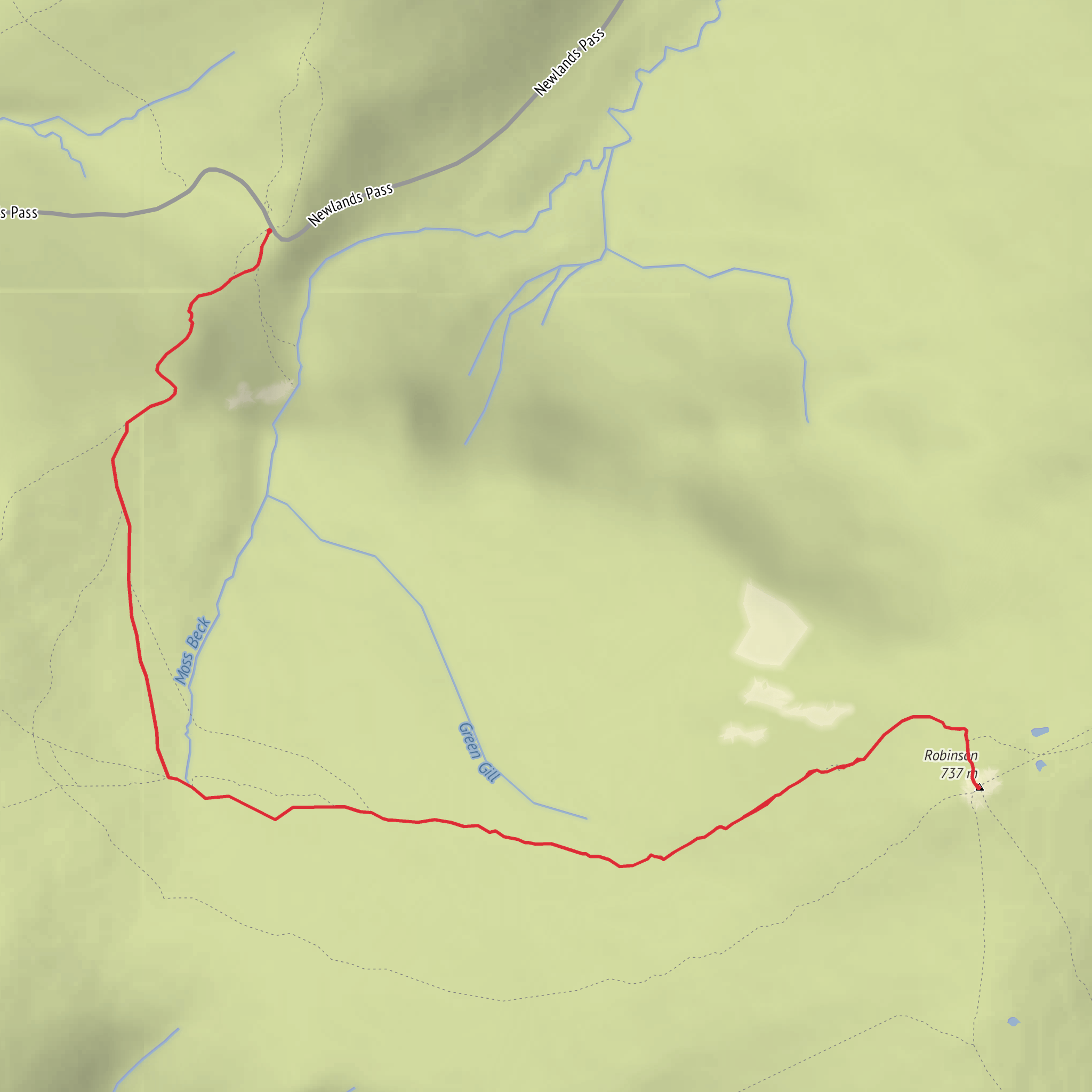 Robinson from Newlands Pass mobile static map