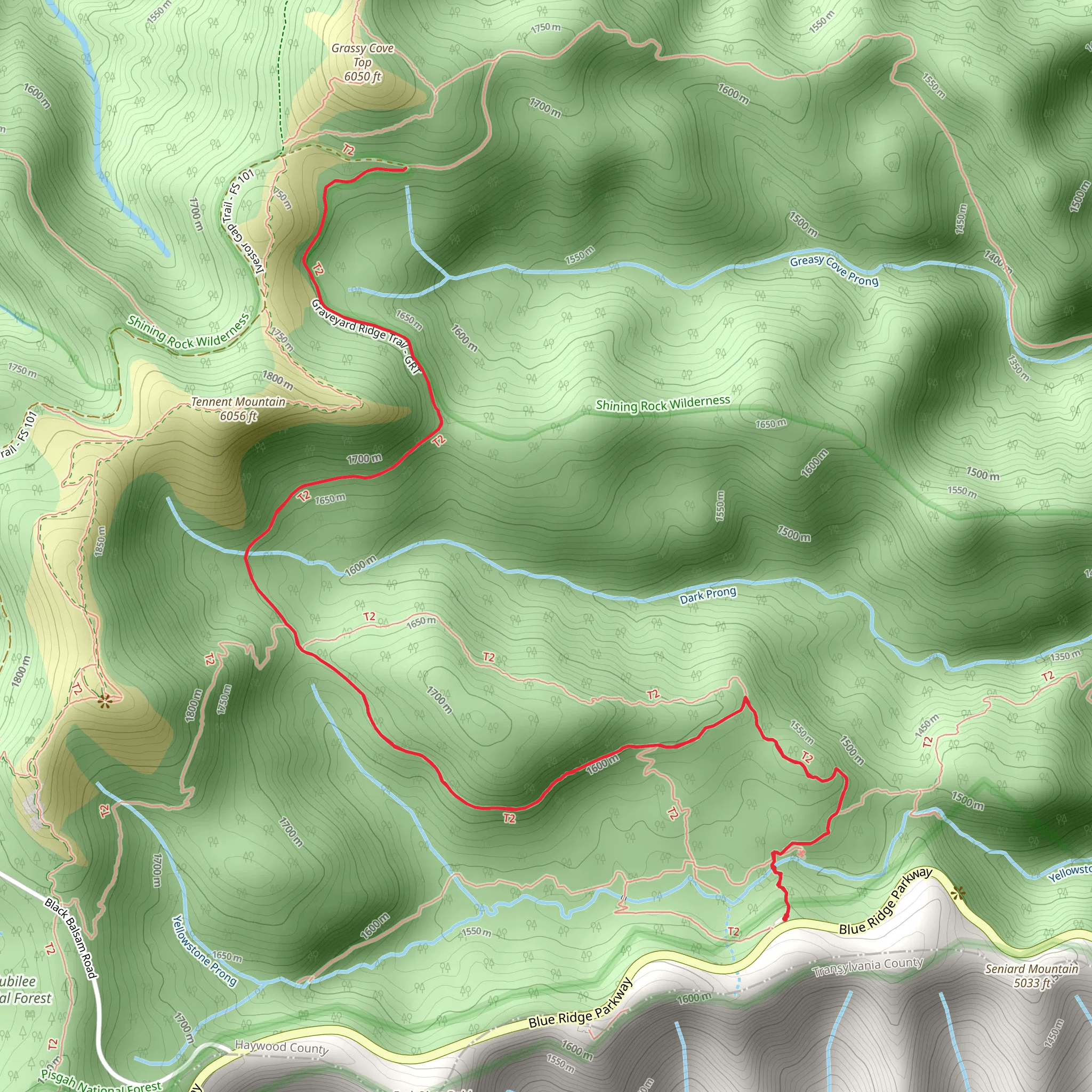 Graveyard Ridge Trail mobile static map