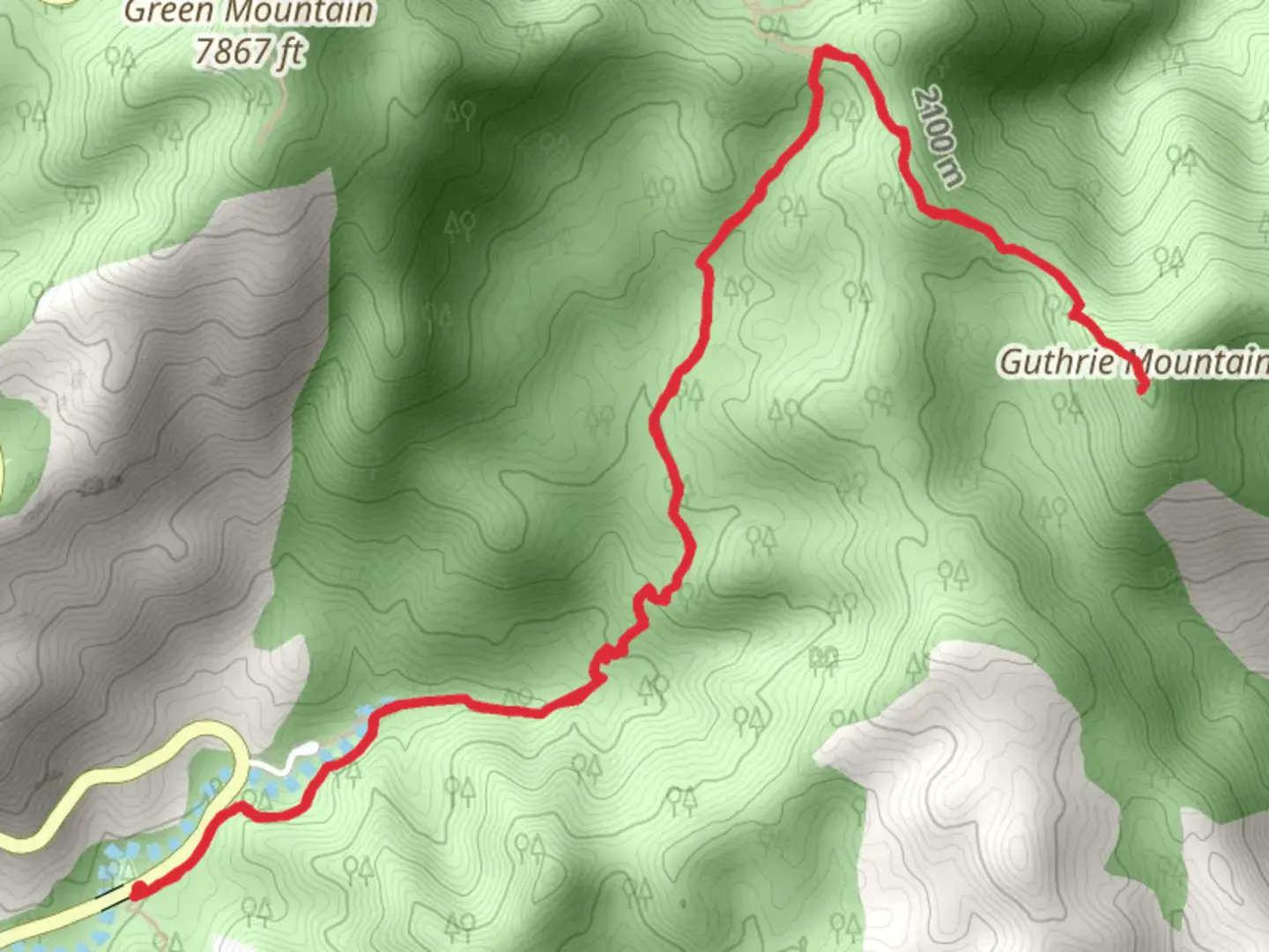 An image depicting the trail Guthrie Mountain Trail and its surrounding area.