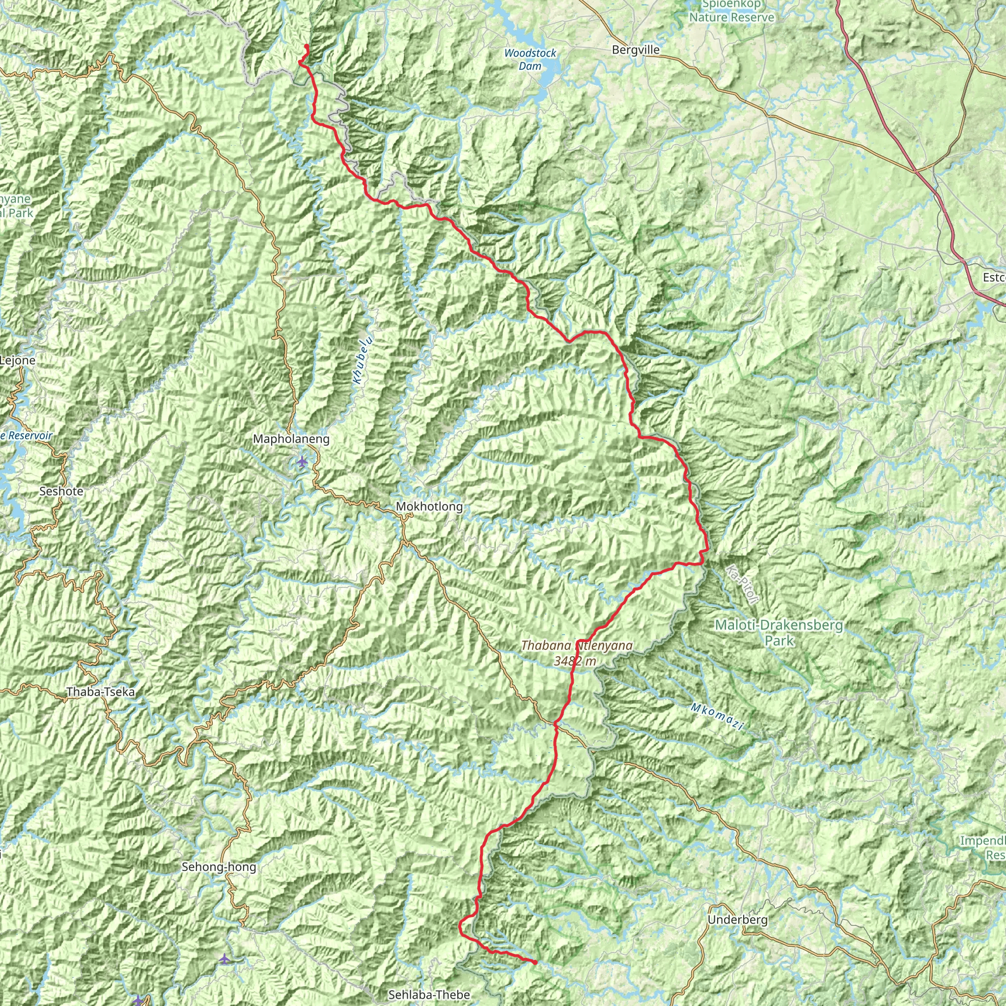 Drakensberg Grand Traverse mobile static map