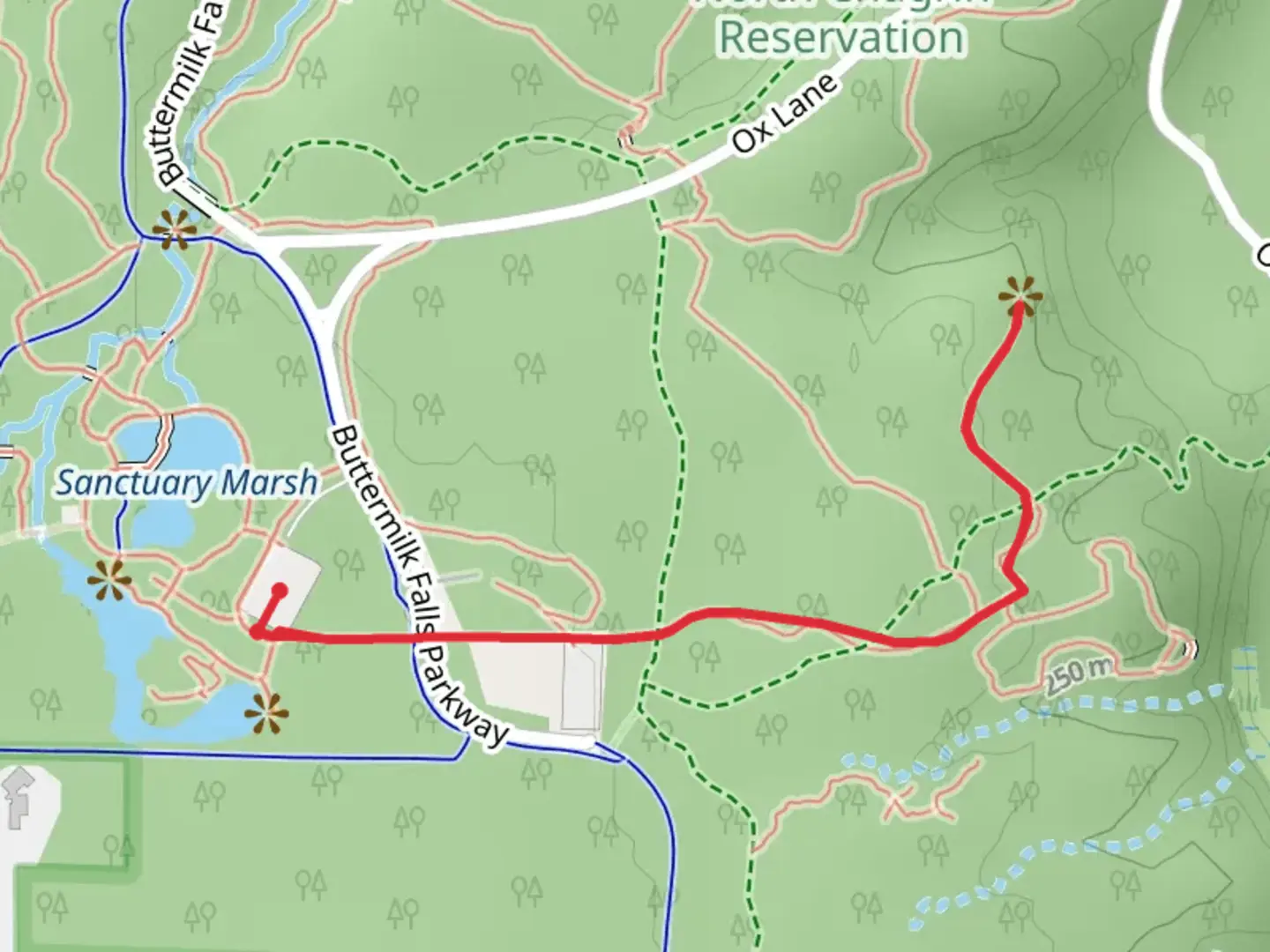 An image depicting the trail Museum Trail and Overlook Trail and its surrounding area.