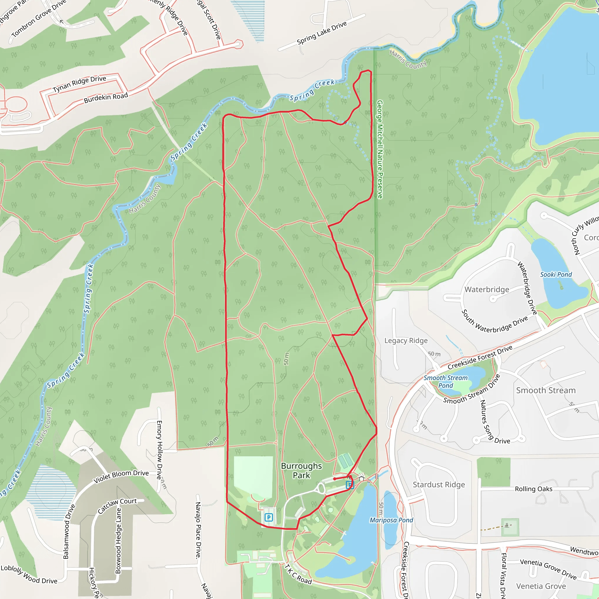 Spring Creek and Marchs Pond Loop mobile static map