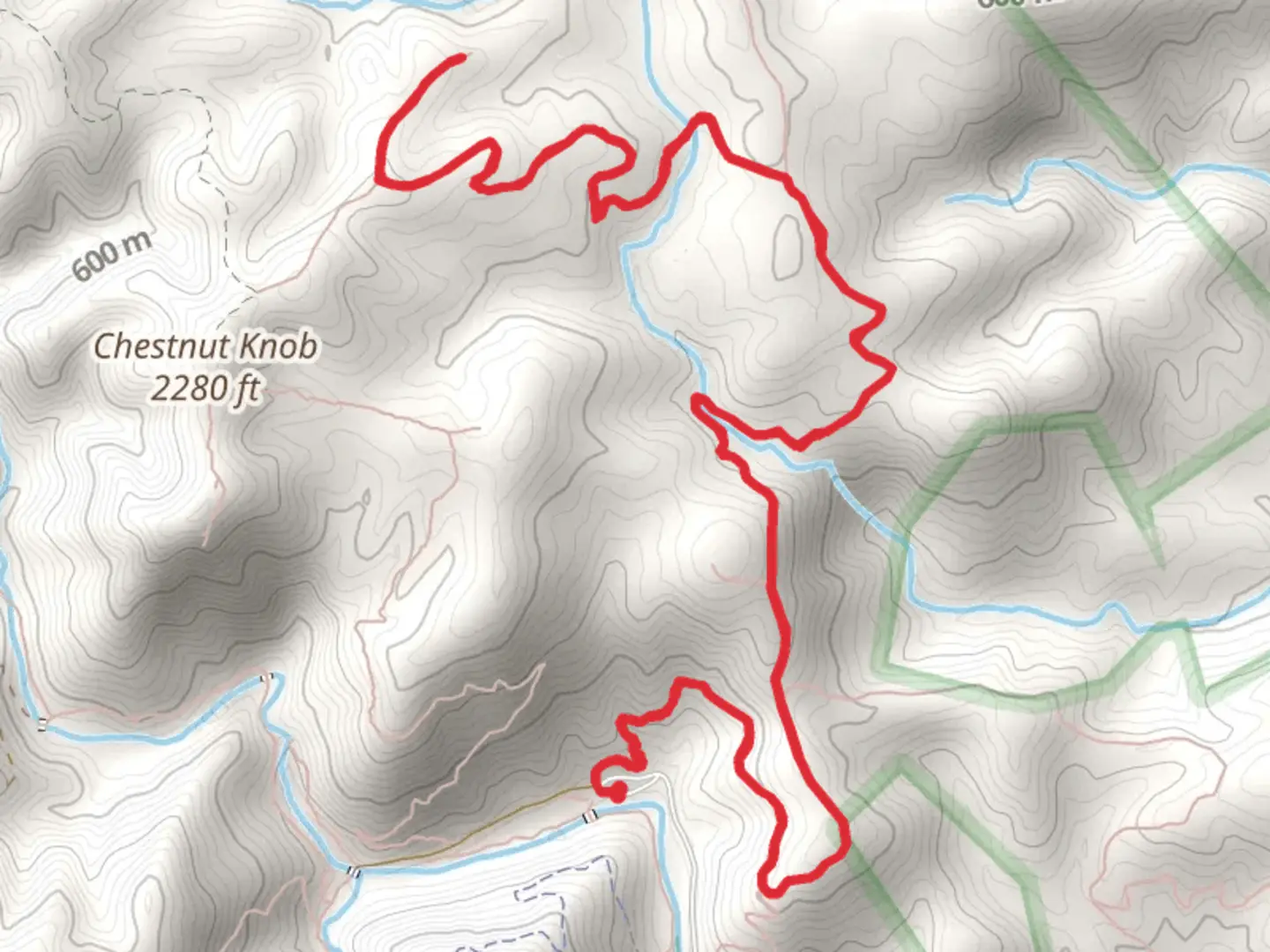 An image depicting the trail Sawtooth Camp via Little River Trail and its surrounding area.