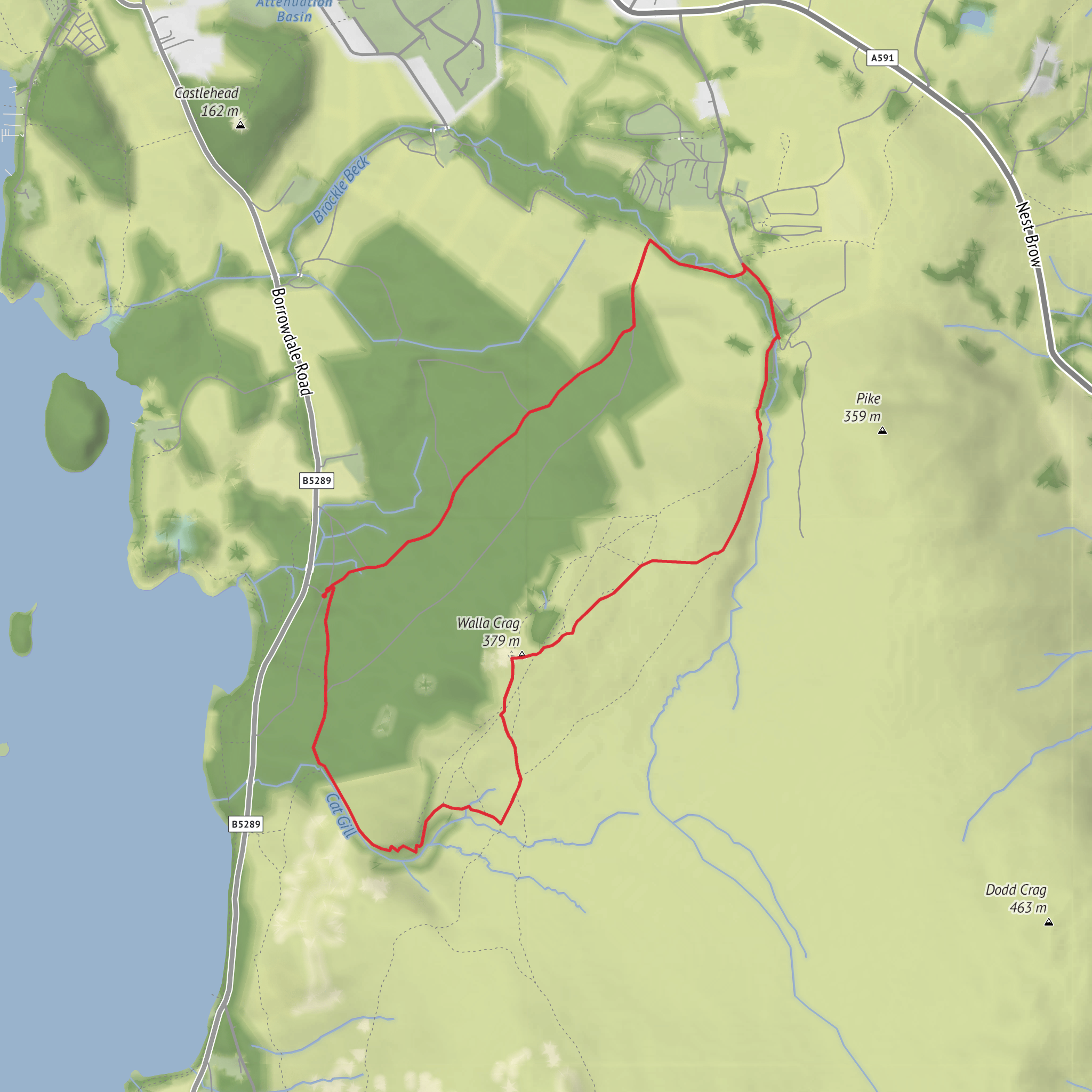 Walla Crag mobile static map